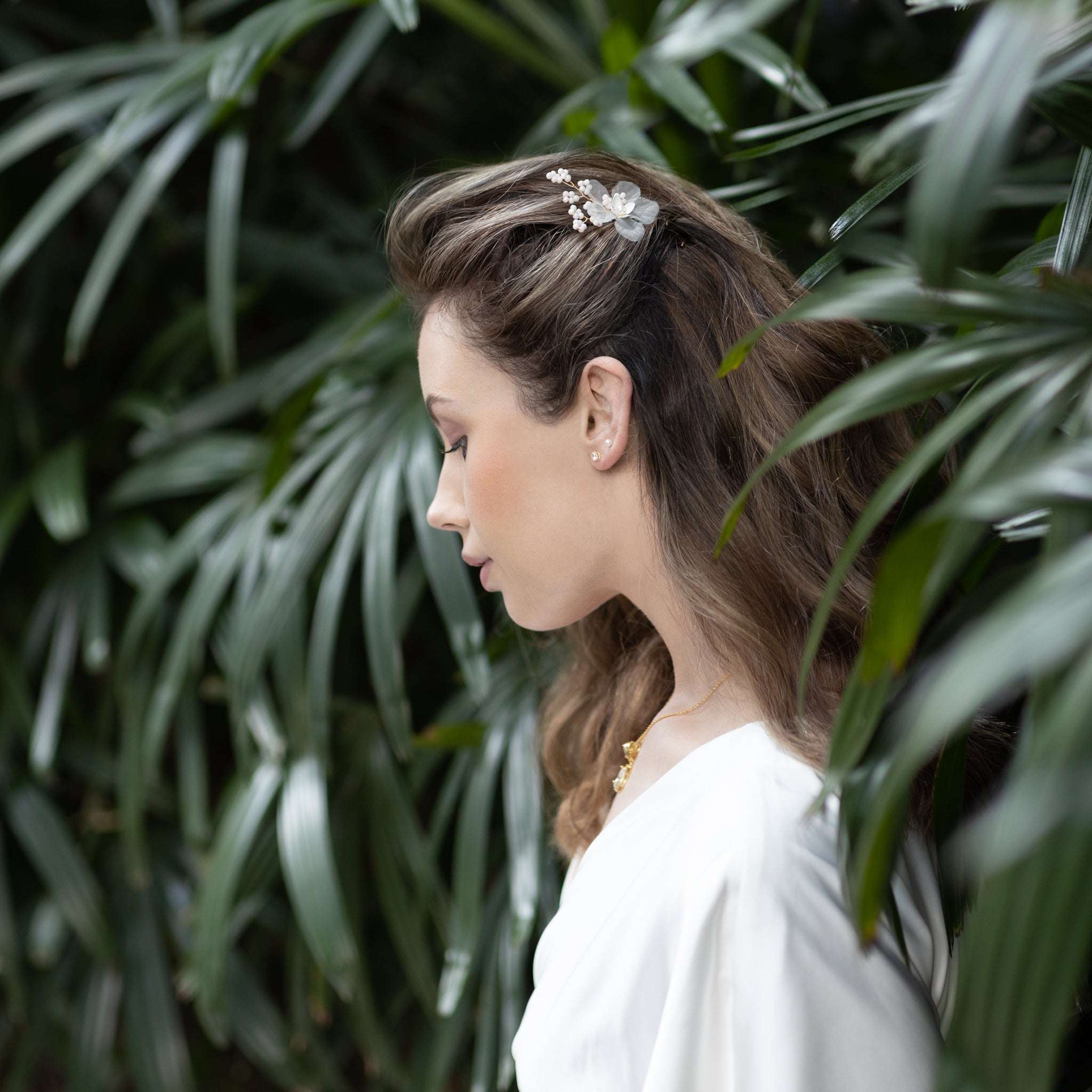 Jules Bridal - Karin, Delicate Chiffon Floral Hair Pin