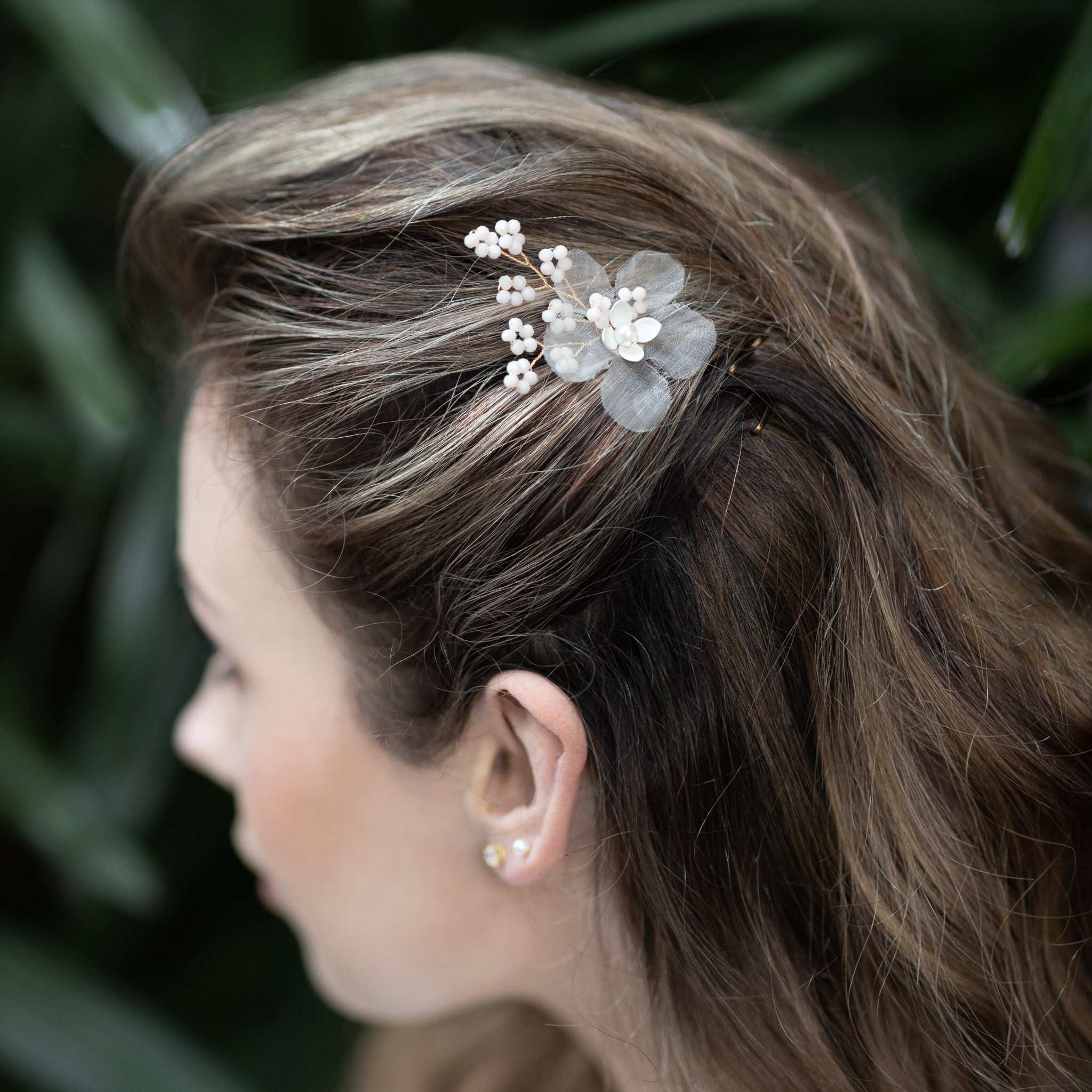 Jules Bridal - Karin, Delicate Chiffon Floral Hair Pin