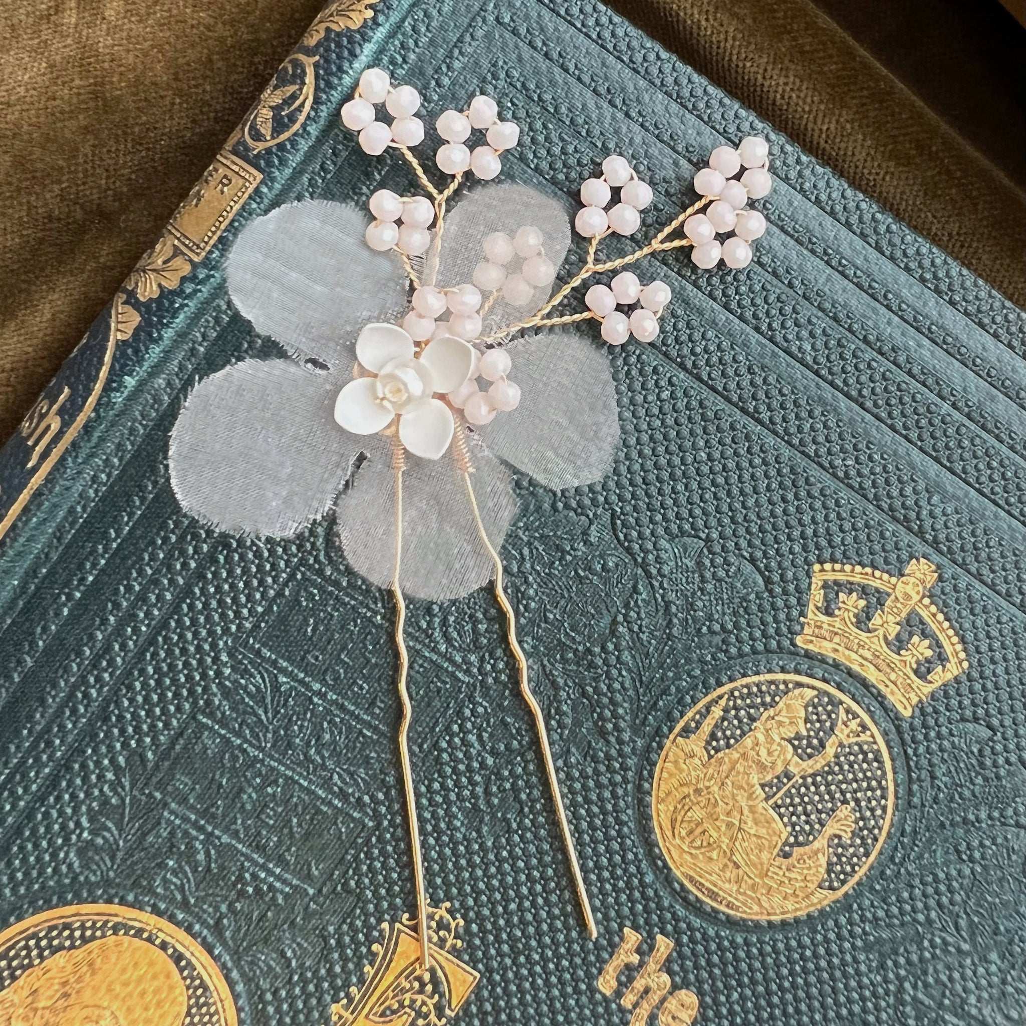 Jules Bridal - Karin, Delicate Chiffon Floral Hair Pin
