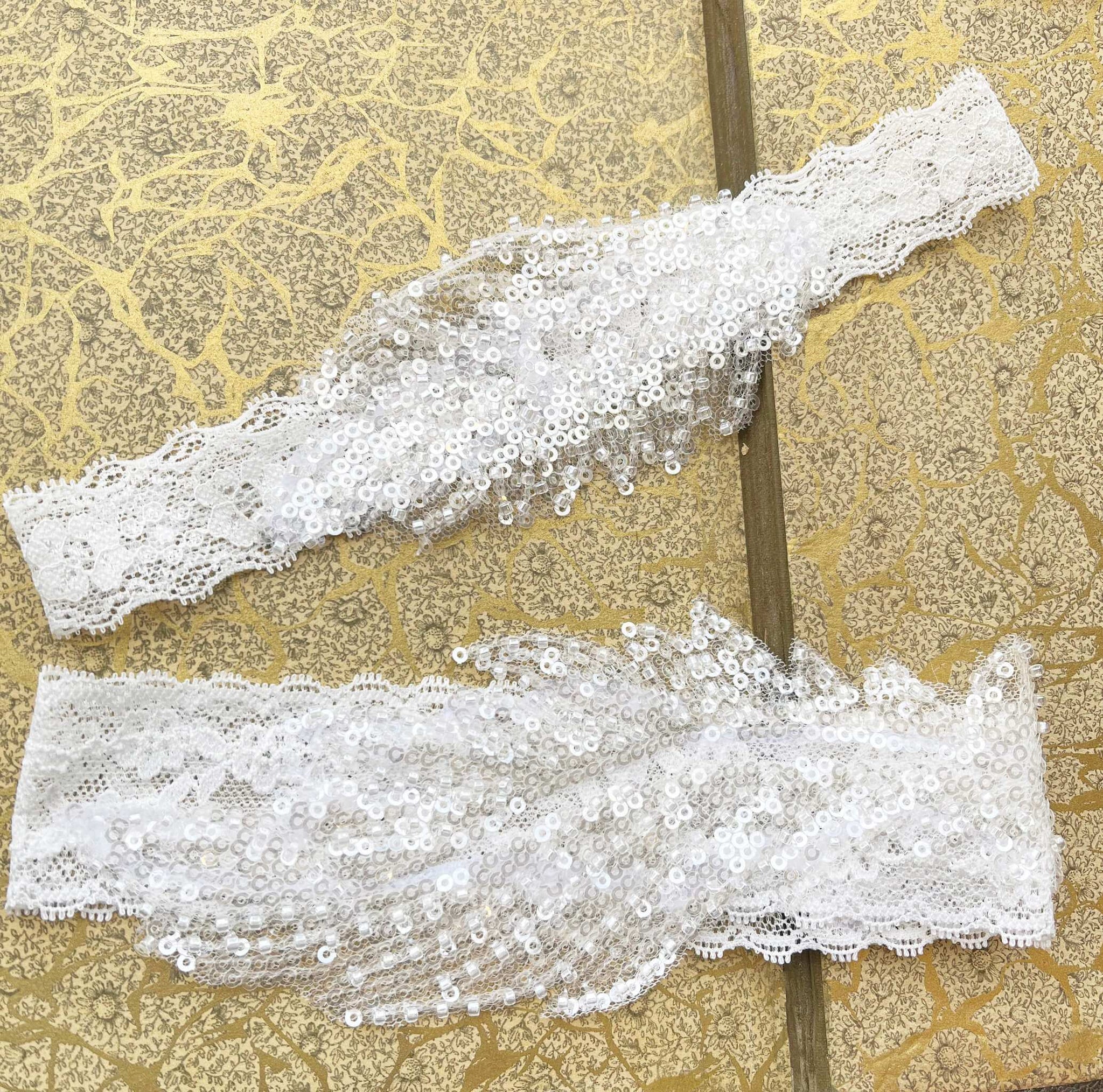 Jules Bridal - Astrilde, Feather Sequin Detail Garter Set