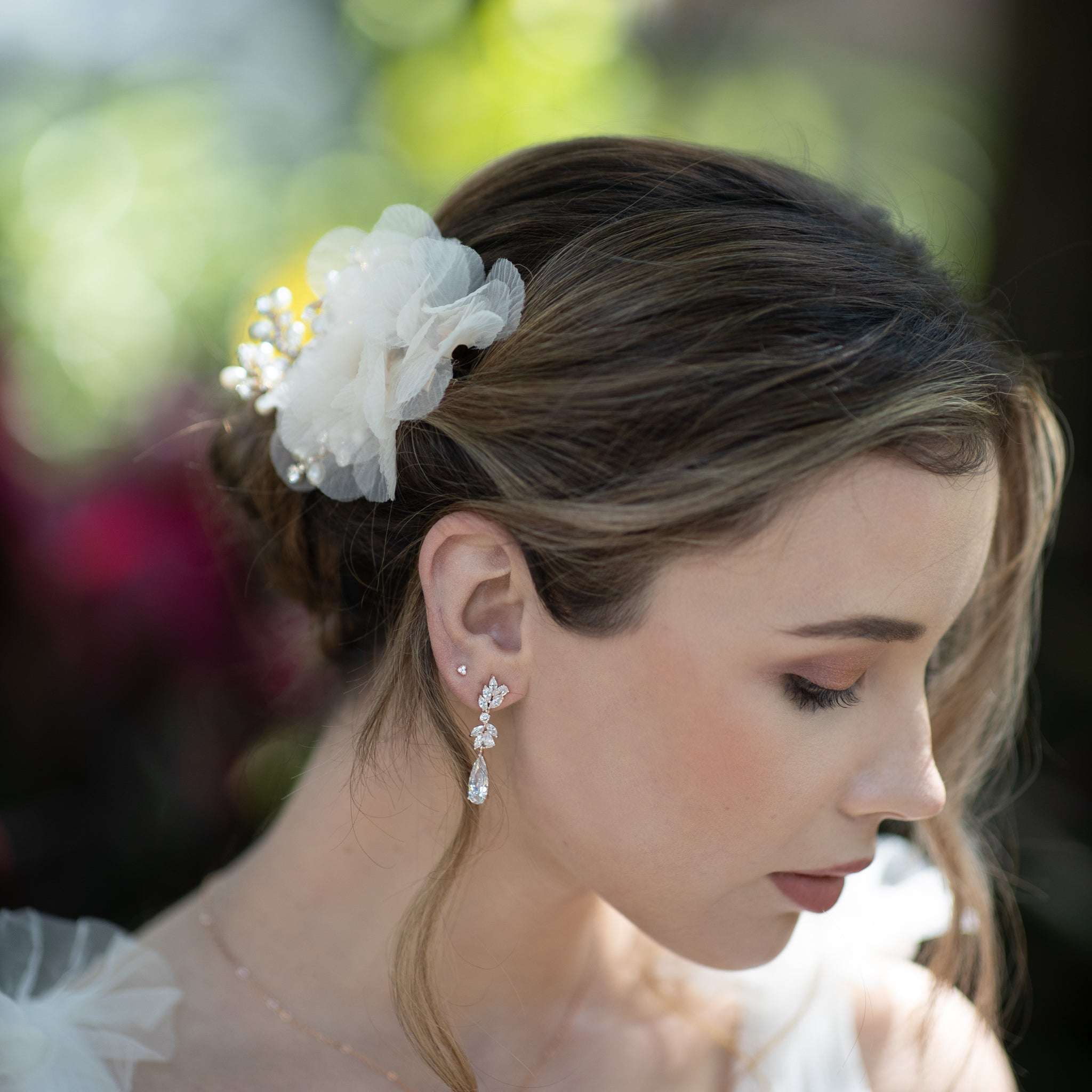 Jules Bridal - Cassidy, Rose Gold Heart Shaped Crystal Studs