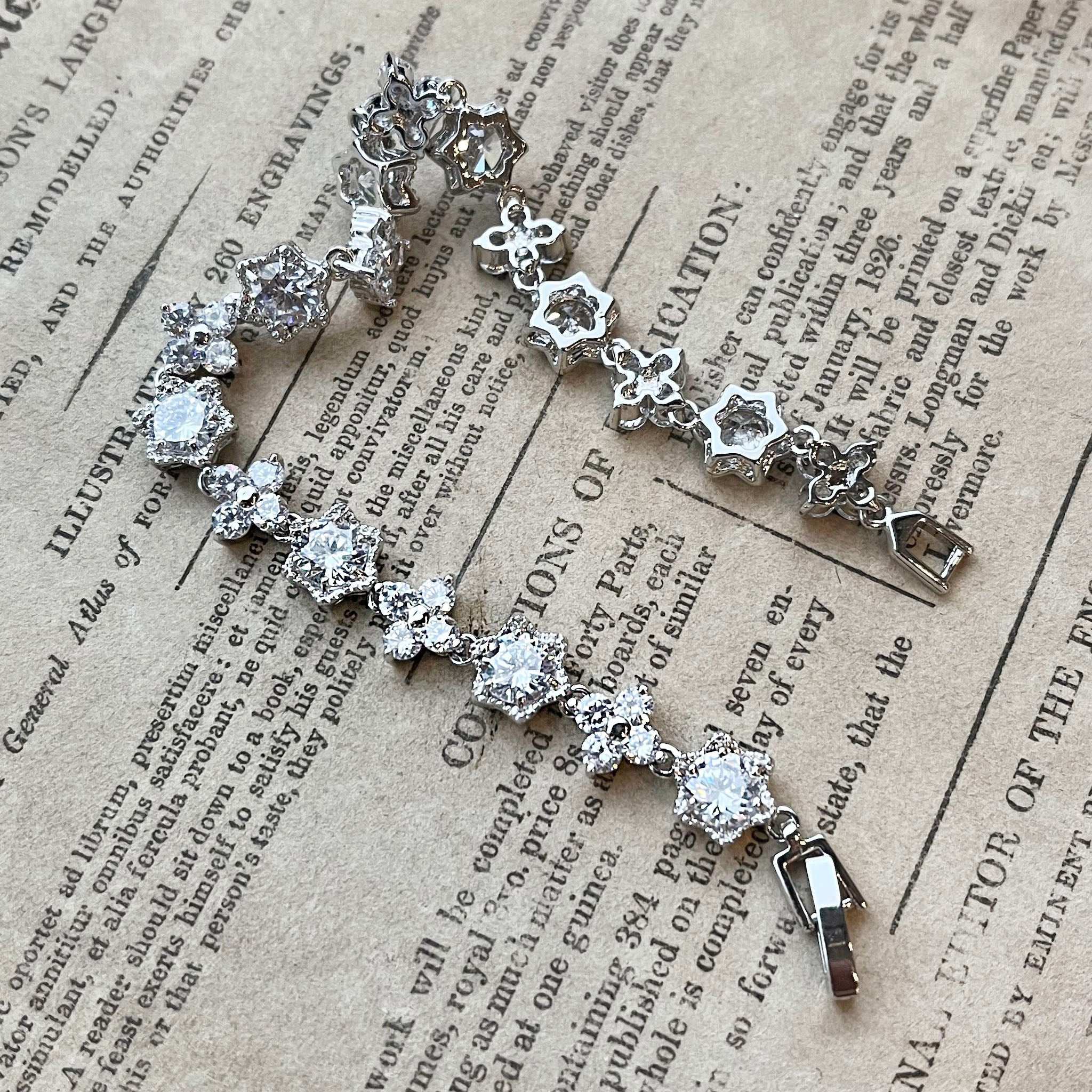 Embla, Silver Crystal Art Deco Bracelet