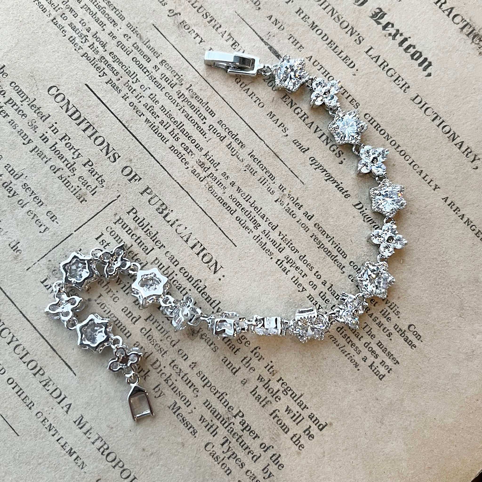 Embla, Silver Crystal Art Deco Bracelet