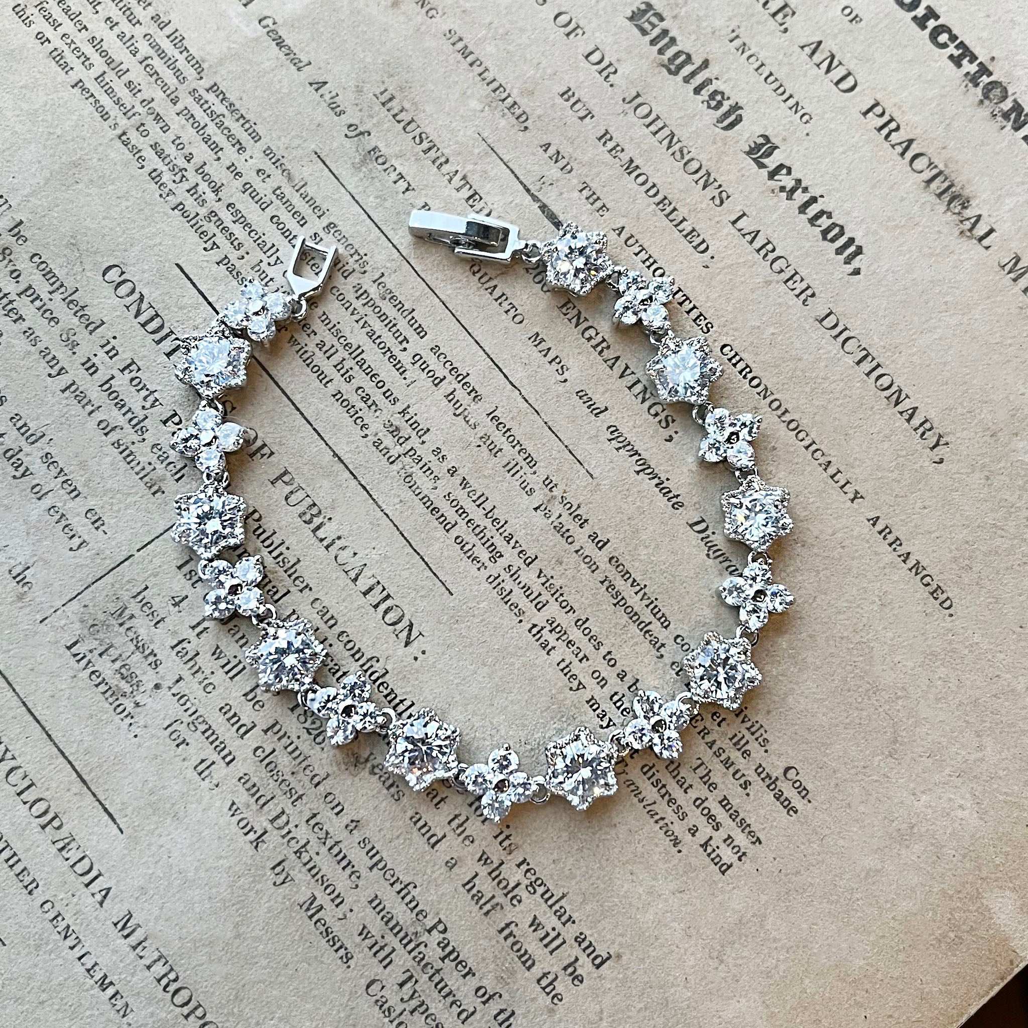 Embla, Silver Crystal Art Deco Bracelet