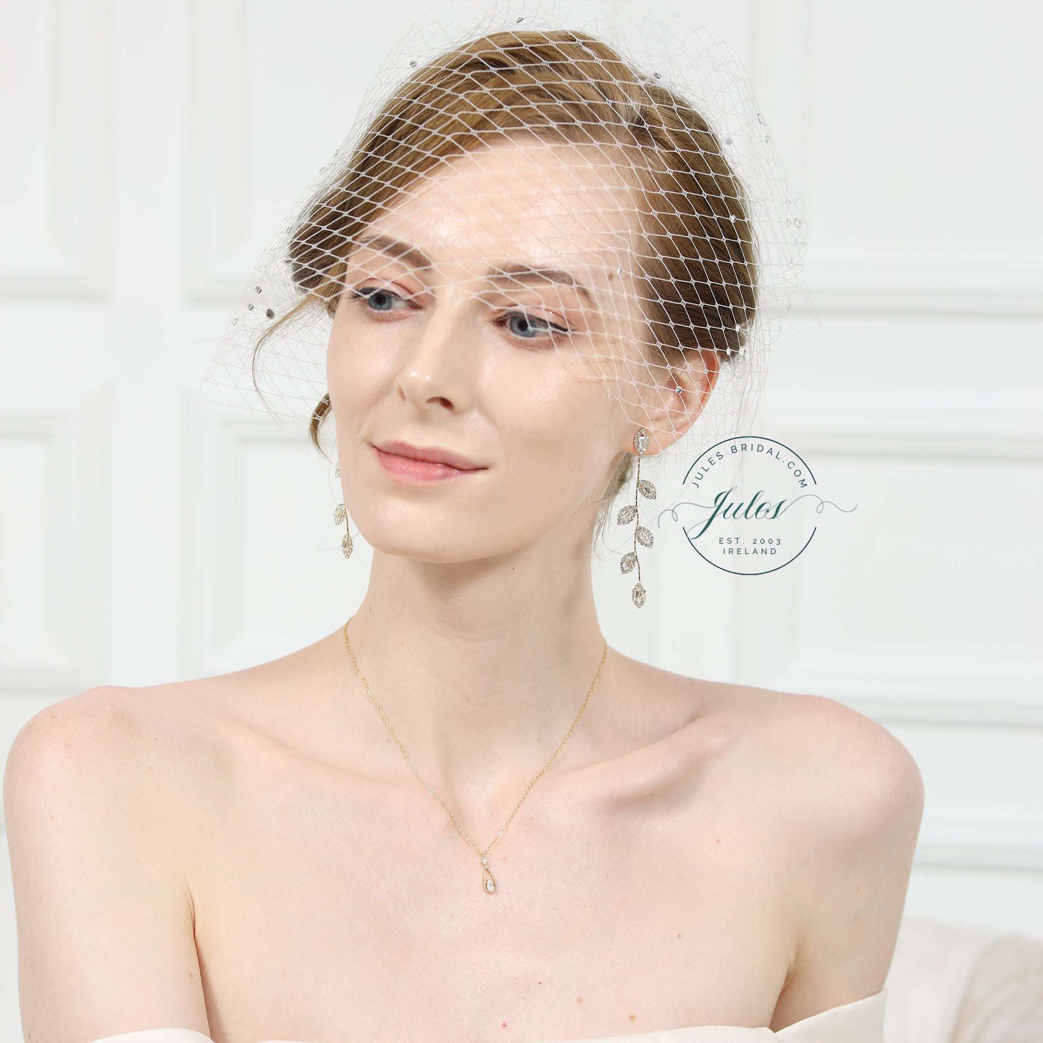 Estrid, Bridal Earrings in Gold
