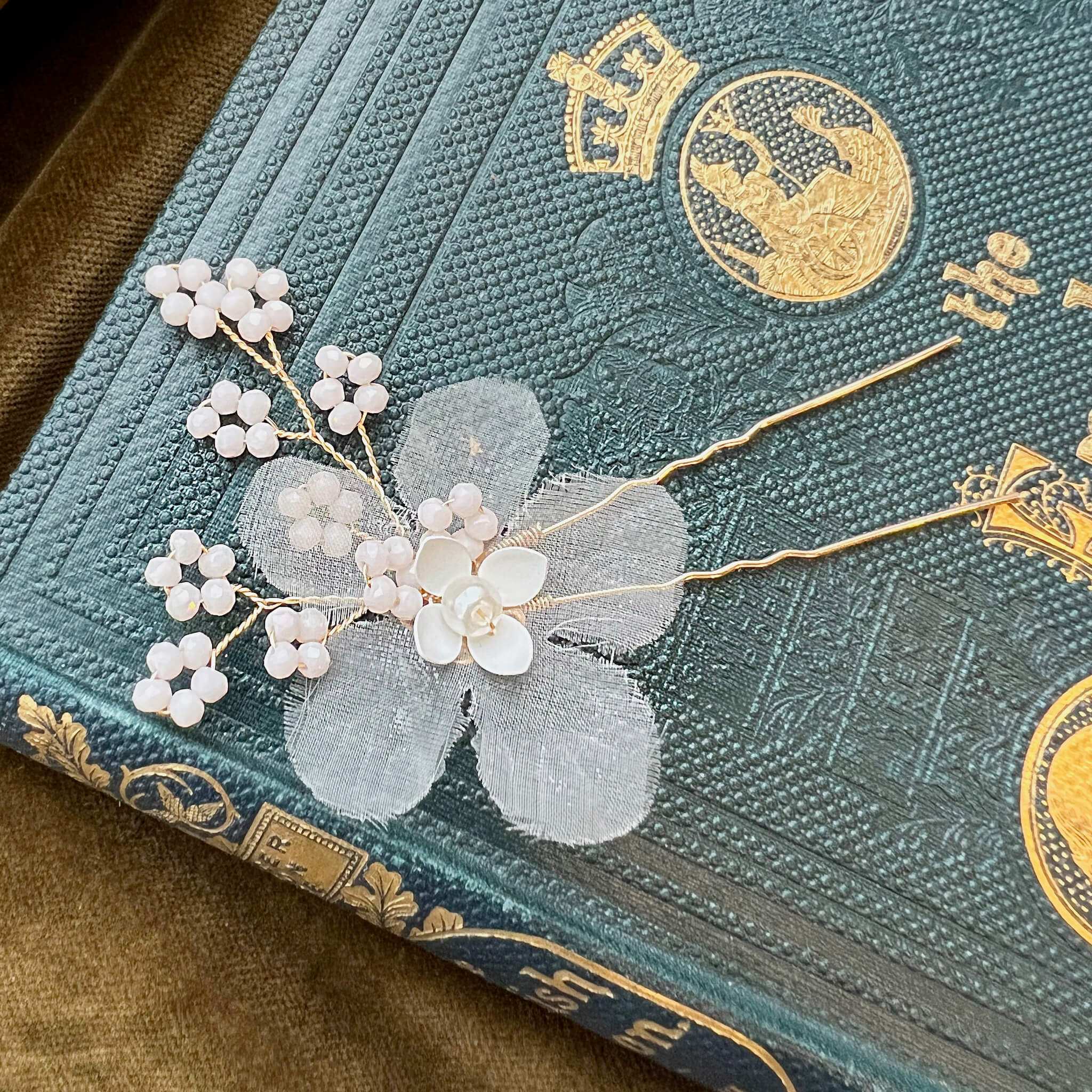 Jules Bridal - Karin, Delicate Chiffon Floral Hair Pin