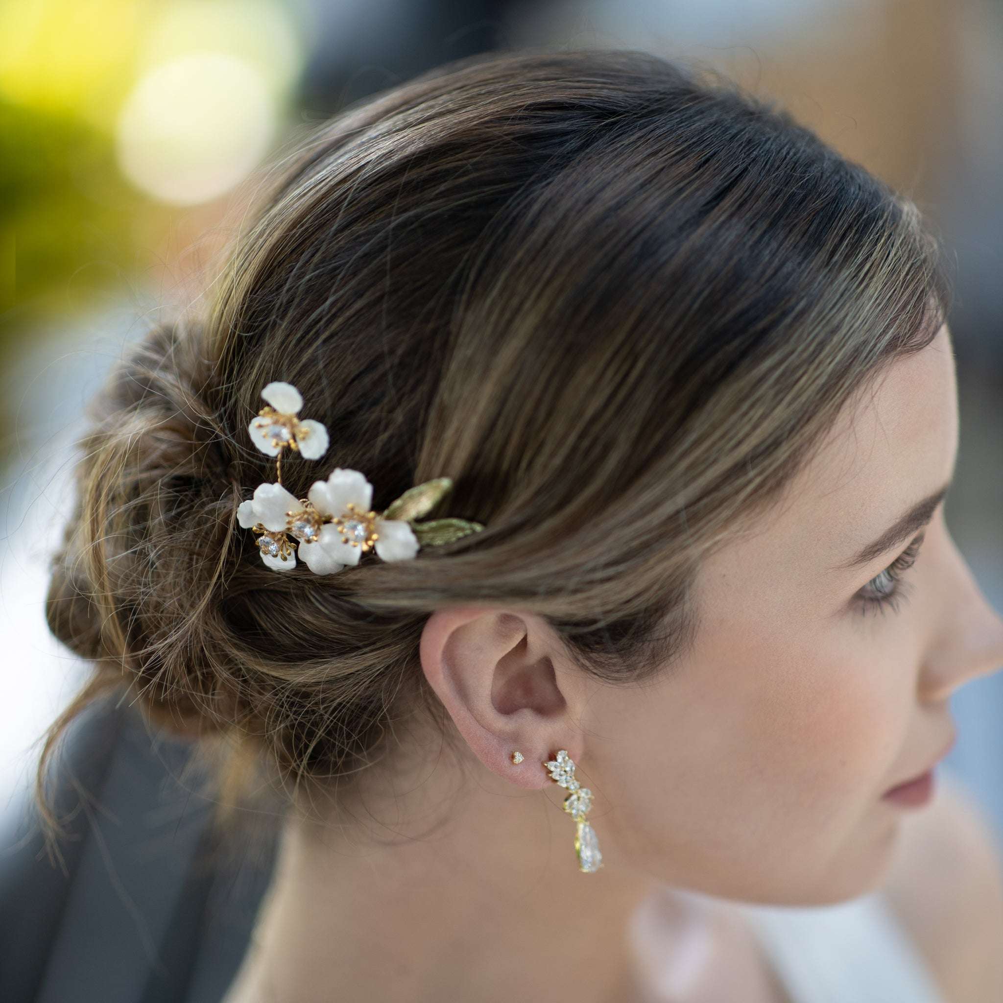 Jules Bridal - Kelda, Crystal & Enamel Floral Hair Comb