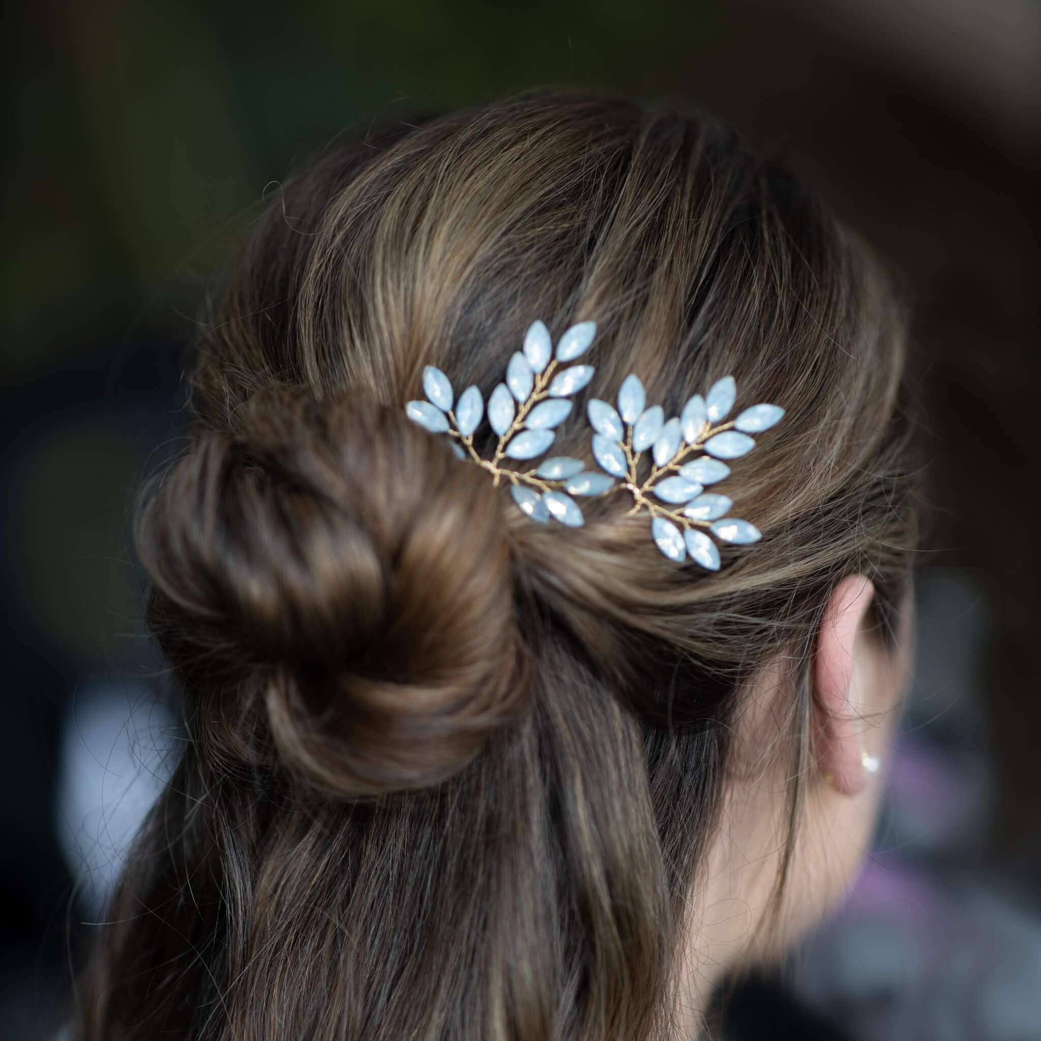 Jules Bridal - Leslee, Opal Hair Pin Set in Gold