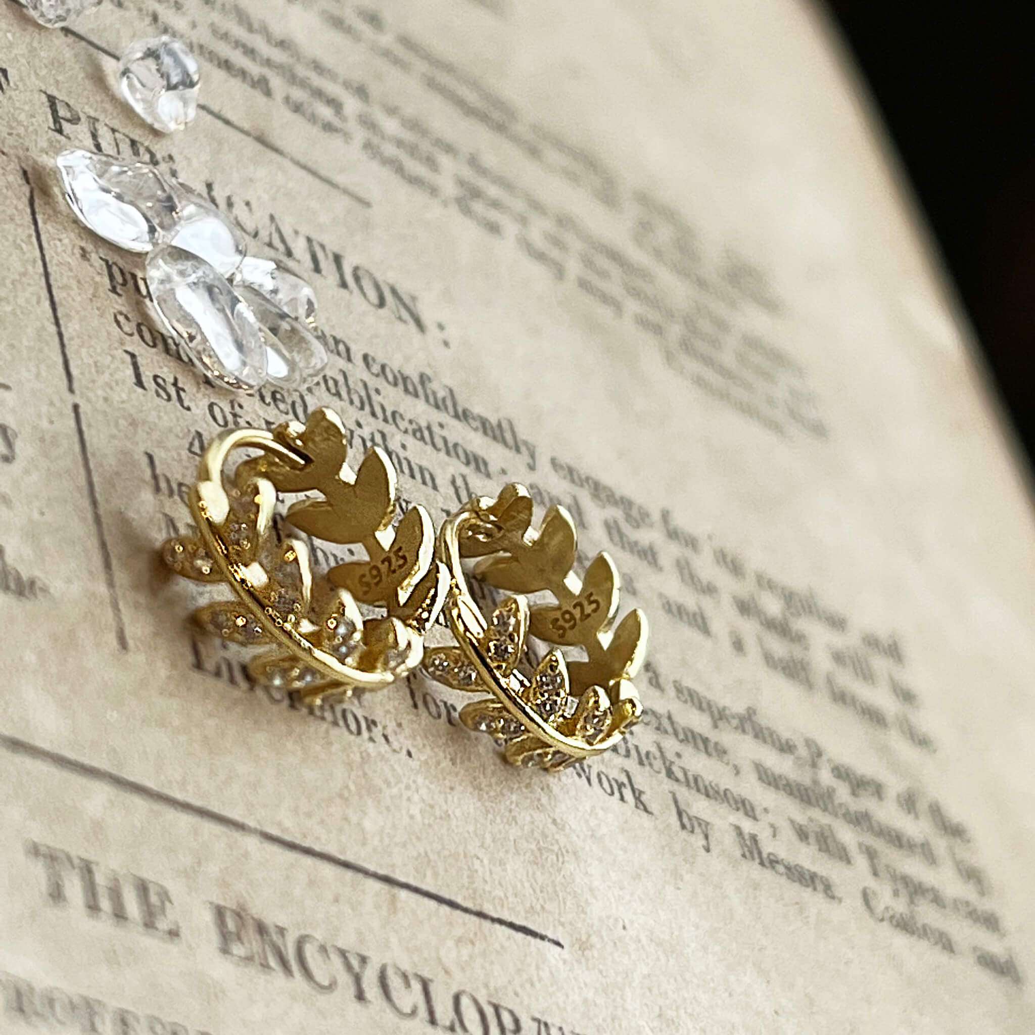 Jules Bridal - Loree, Gold Plated Crystal Hoop Earrings