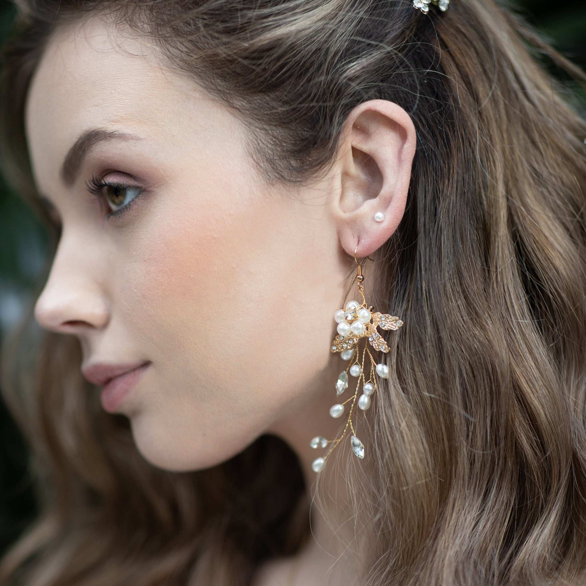 Jules Bridal - Lúna, 14K Gold Plated Freshwater Pearl Studs