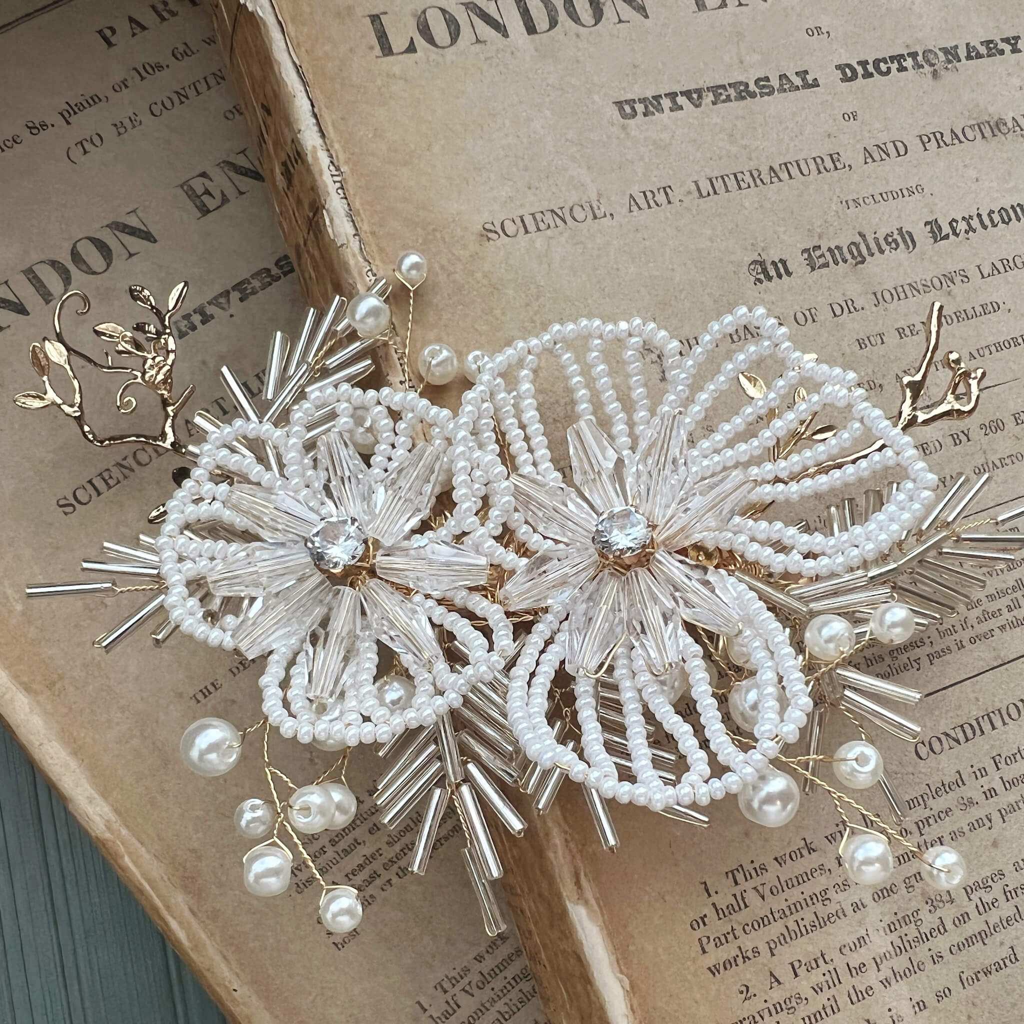 Jules Bridal - Maja, Intricate Floral Hair Clip