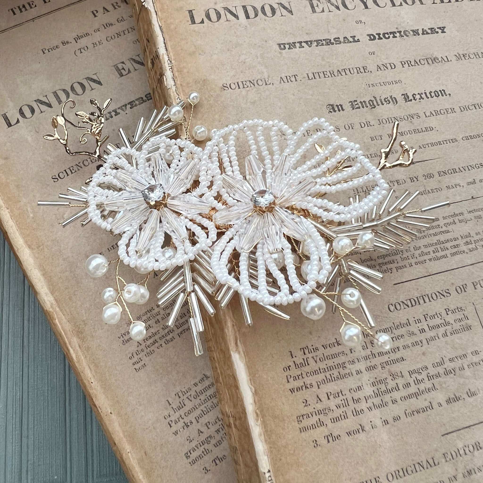 Jules Bridal - Maja, Intricate Floral Hair Clip