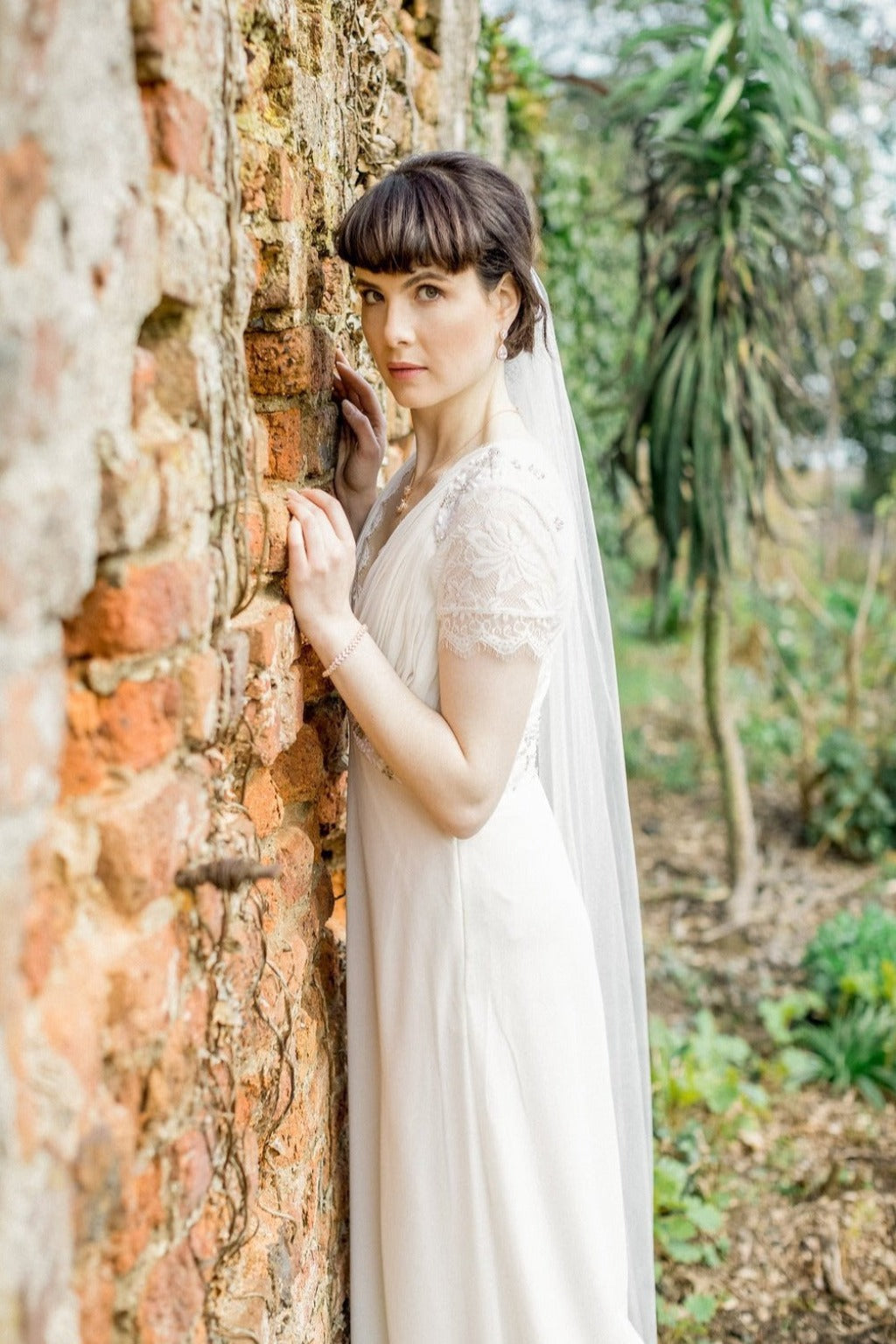 Fine Tulle, Chapel Length, Single Layer Veil, Ceara 4