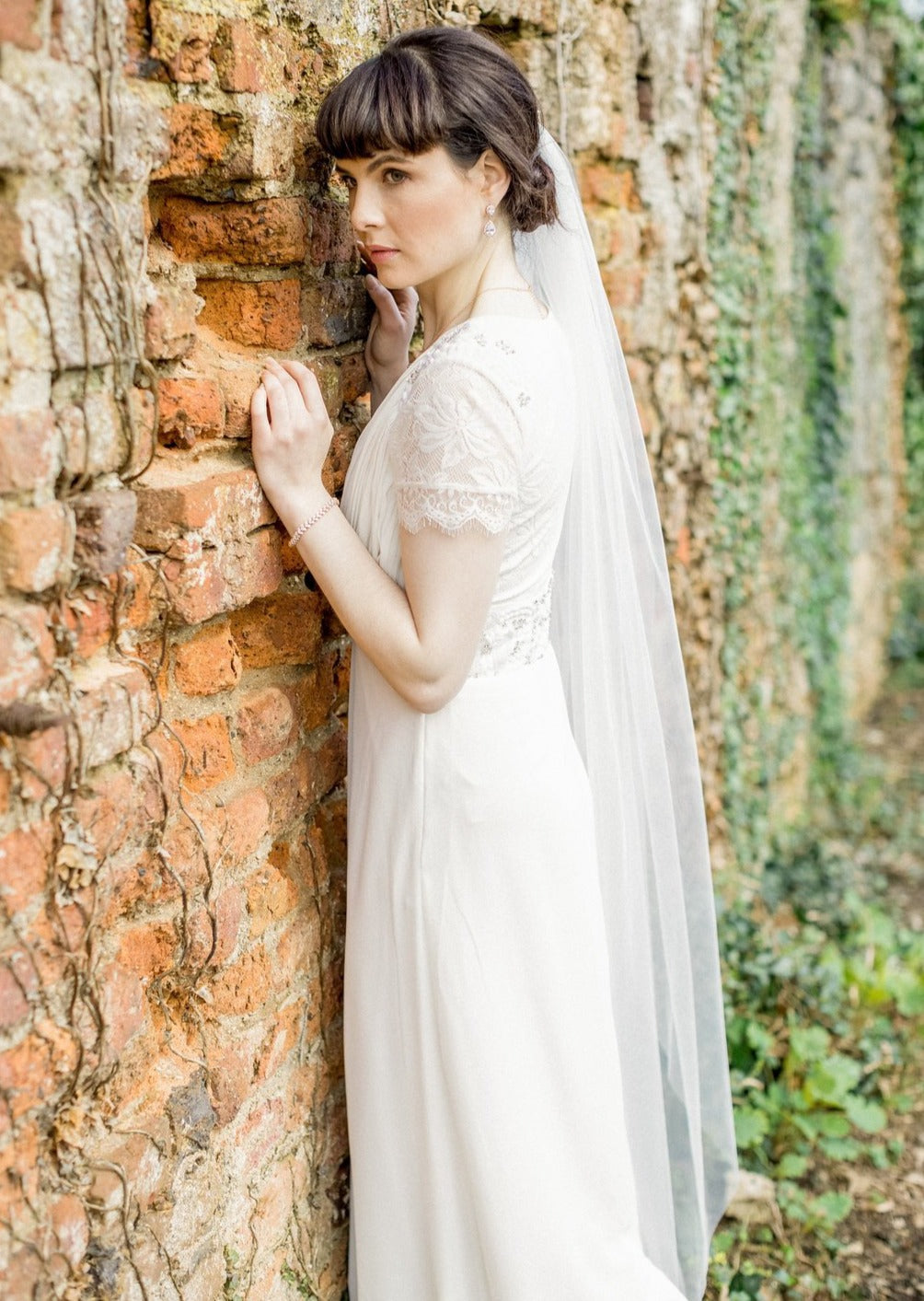 Fine Tulle, Chapel Length, Single Layer Veil, Ceara 3
