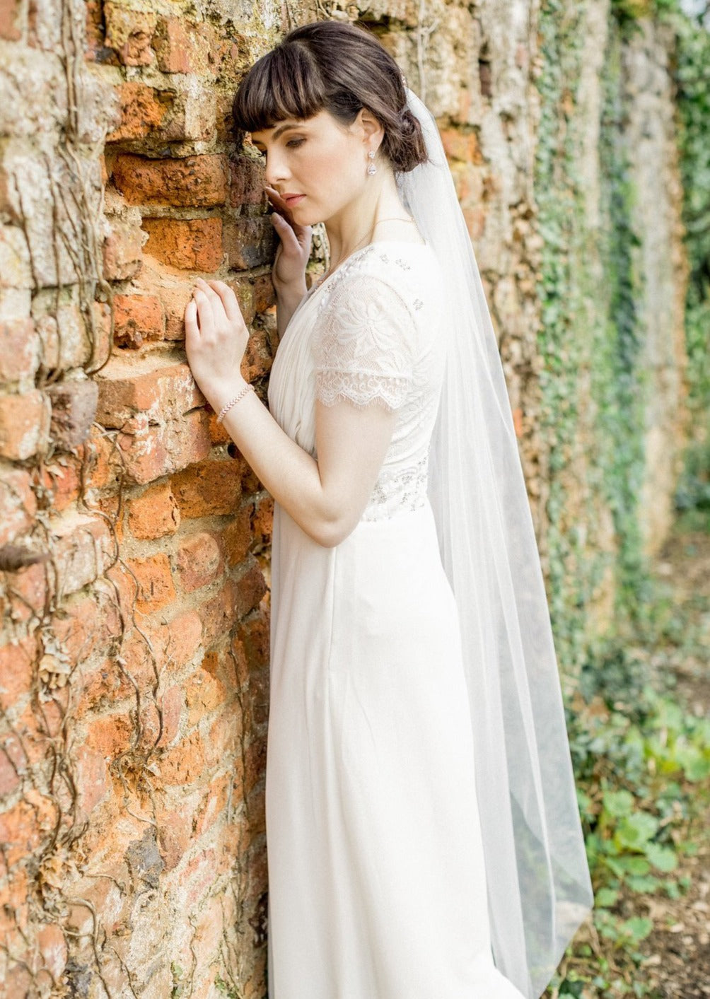 Fine Tulle, Chapel Length, Single Layer Veil, Ceara 1