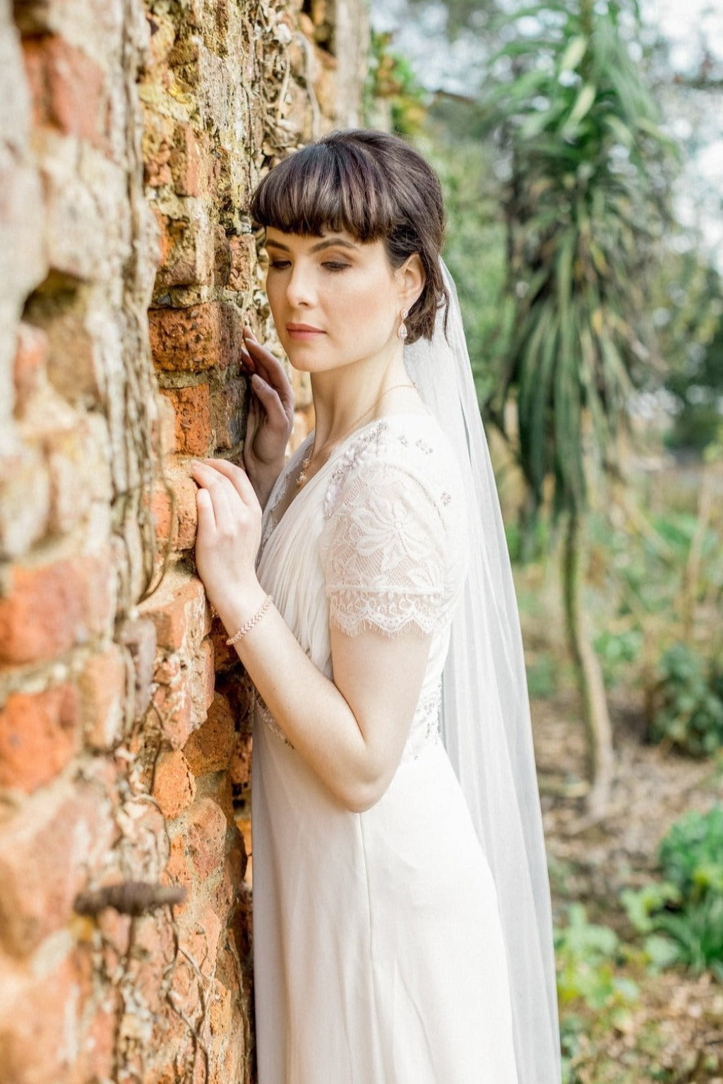 Fine Tulle, Chapel Length, Single Layer Veil, Ceara 2