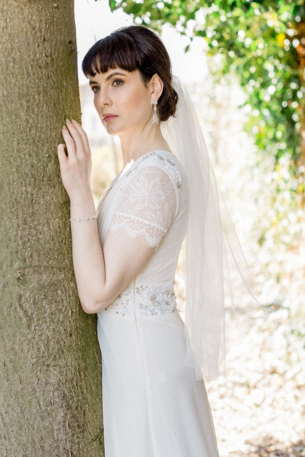 Jules Bridal - Alexandra, Tulle Single Layer Elbow Length Veil