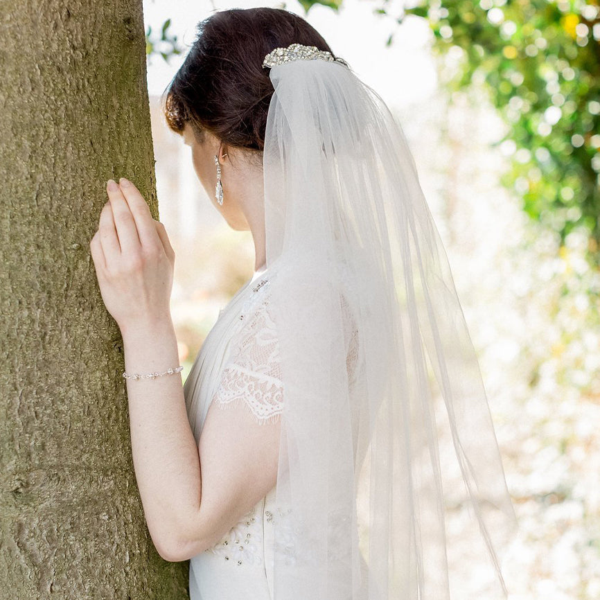 Alexandra, Tulle Single Layer Elbow Length Veil