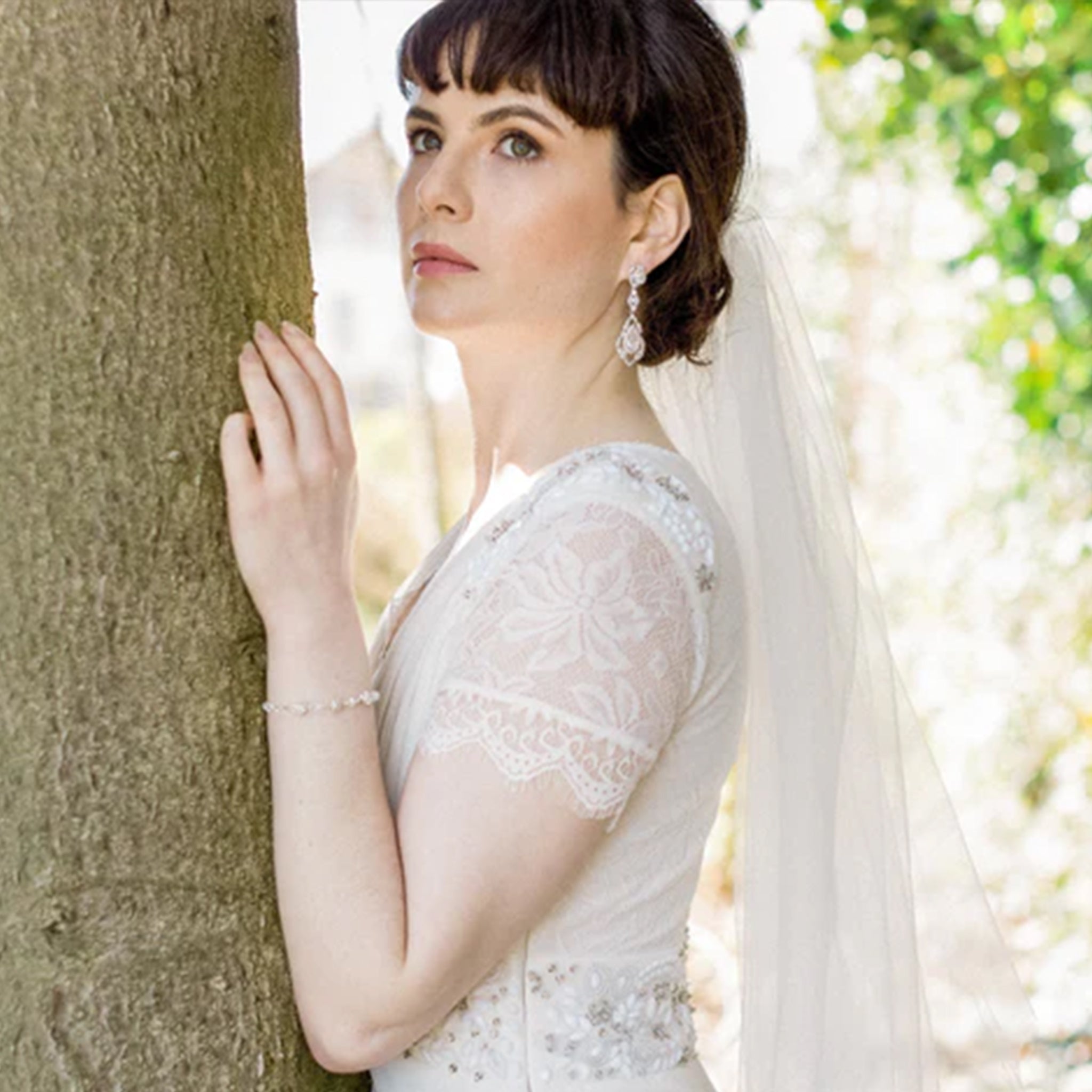 Alexandra, Tulle Single Layer Elbow Length Veil