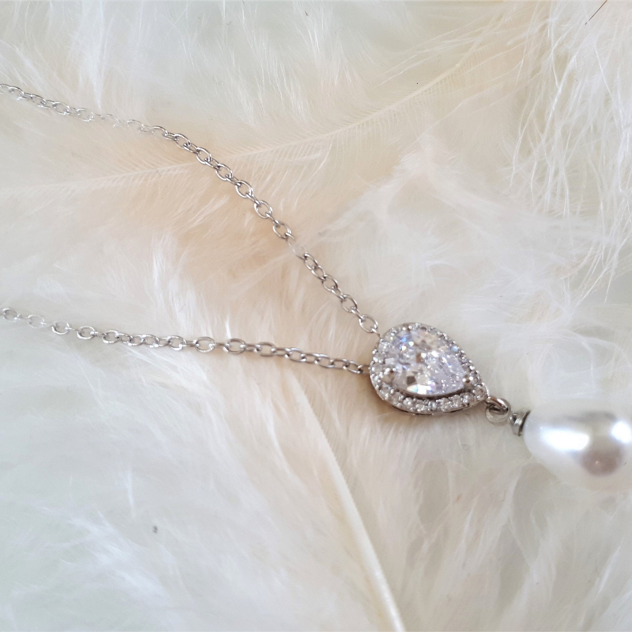 Jules Bridal - Alisha, Silver Freshwater Pearl Pendant