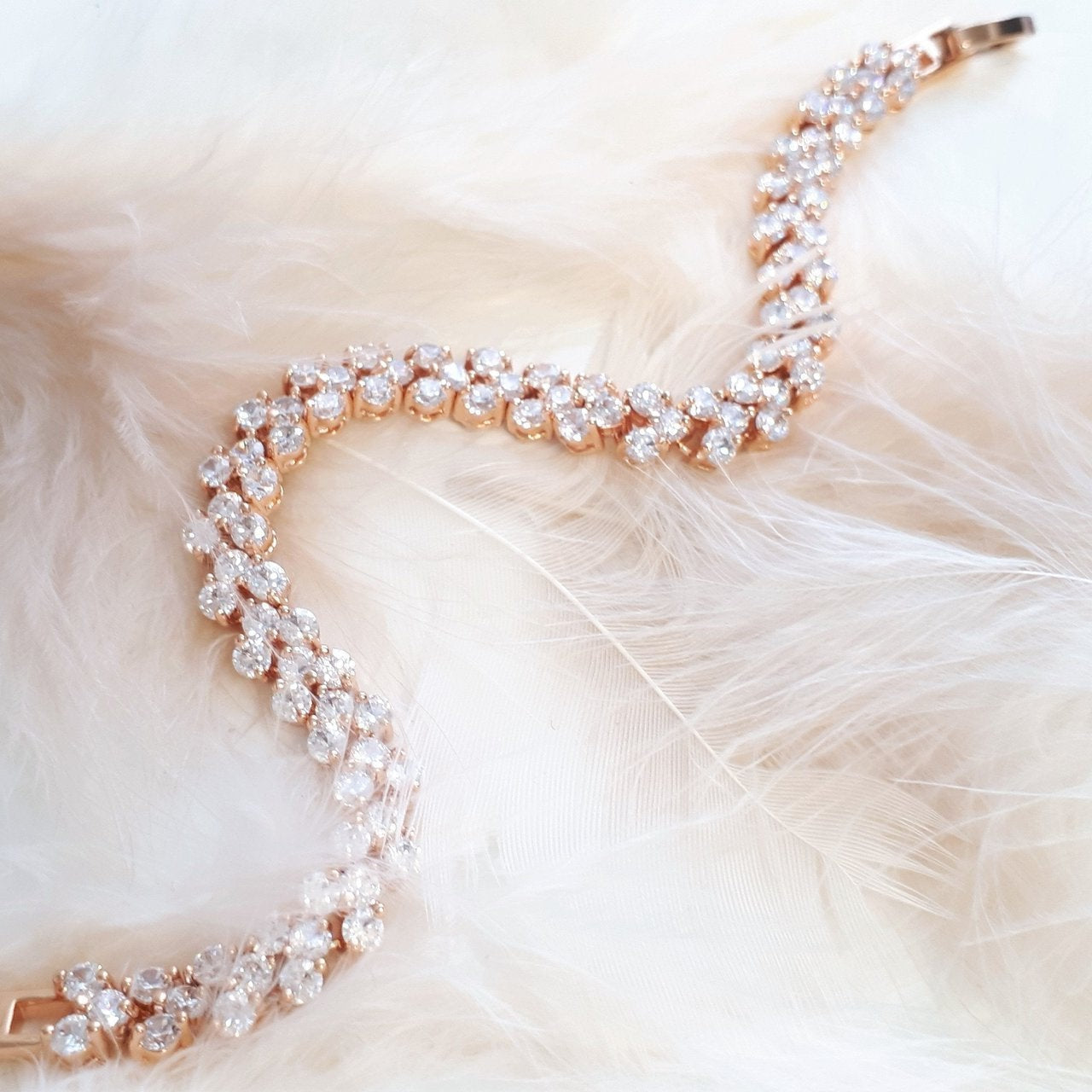 Jules Bridal - Anastasia, Rose Gold & Crystal Bracelet