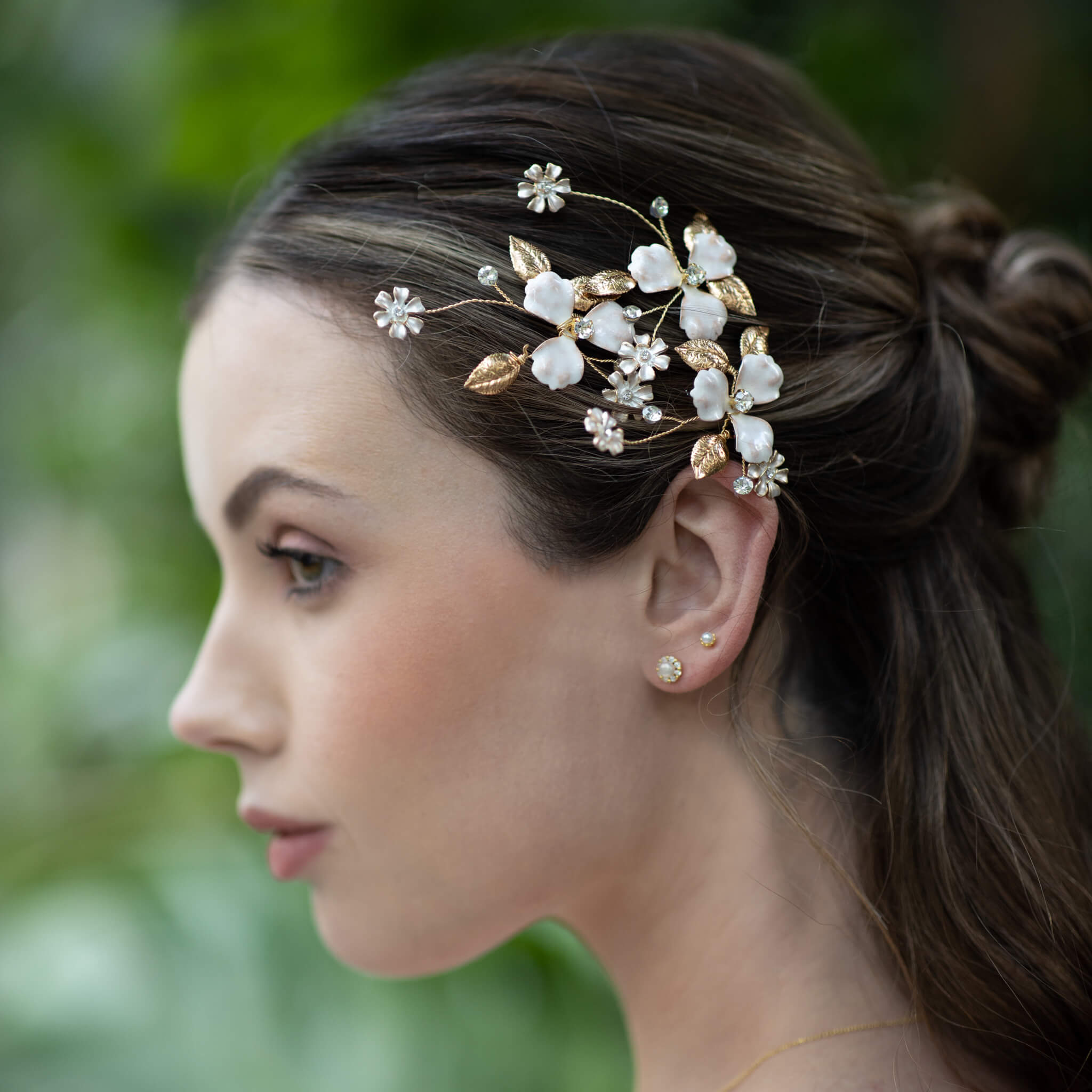 Jules Bridal - Antheia, Enamel Floral Hair Pin Set