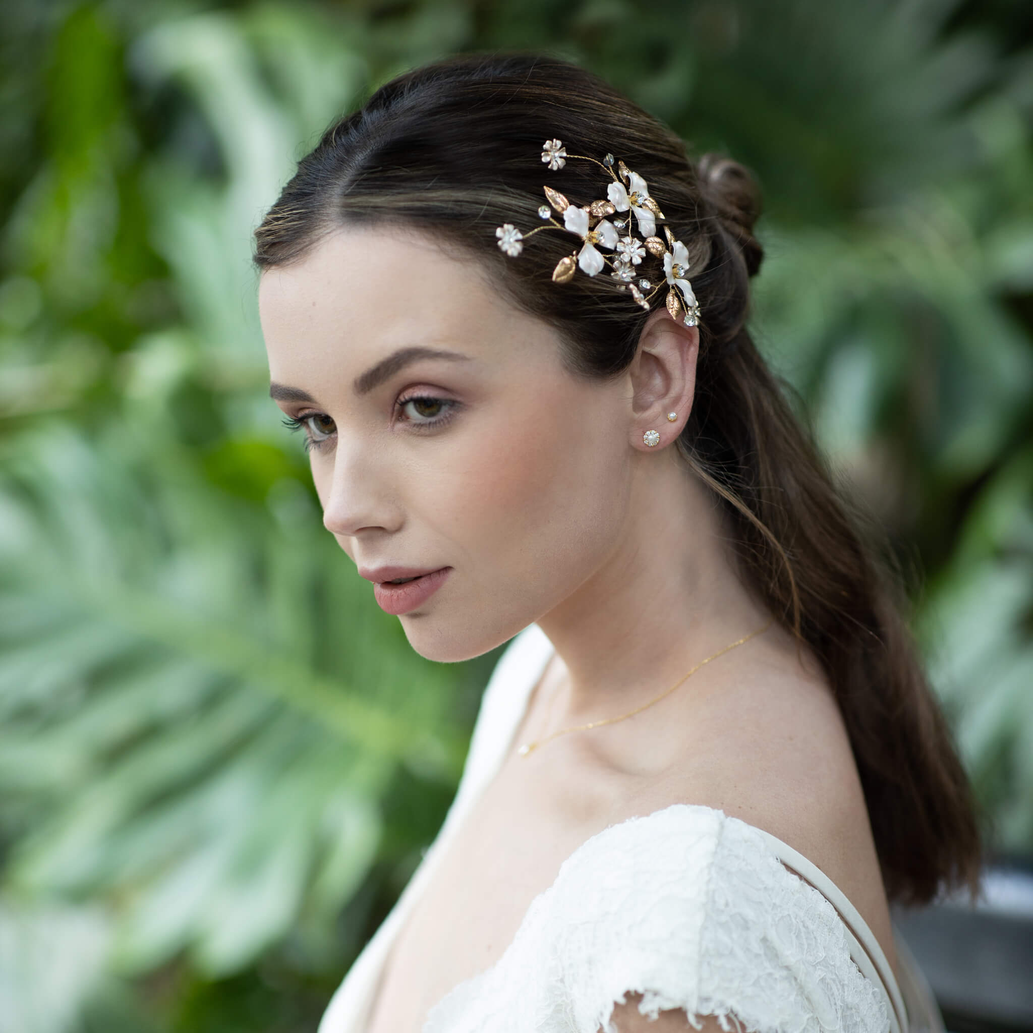Jules Bridal - Antheia, Enamel Floral Hair Pin Set
