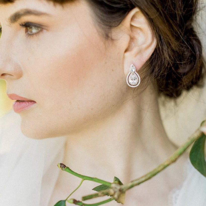 Jules Bridal - Bella, Old Hollywood Crystal Earrings
