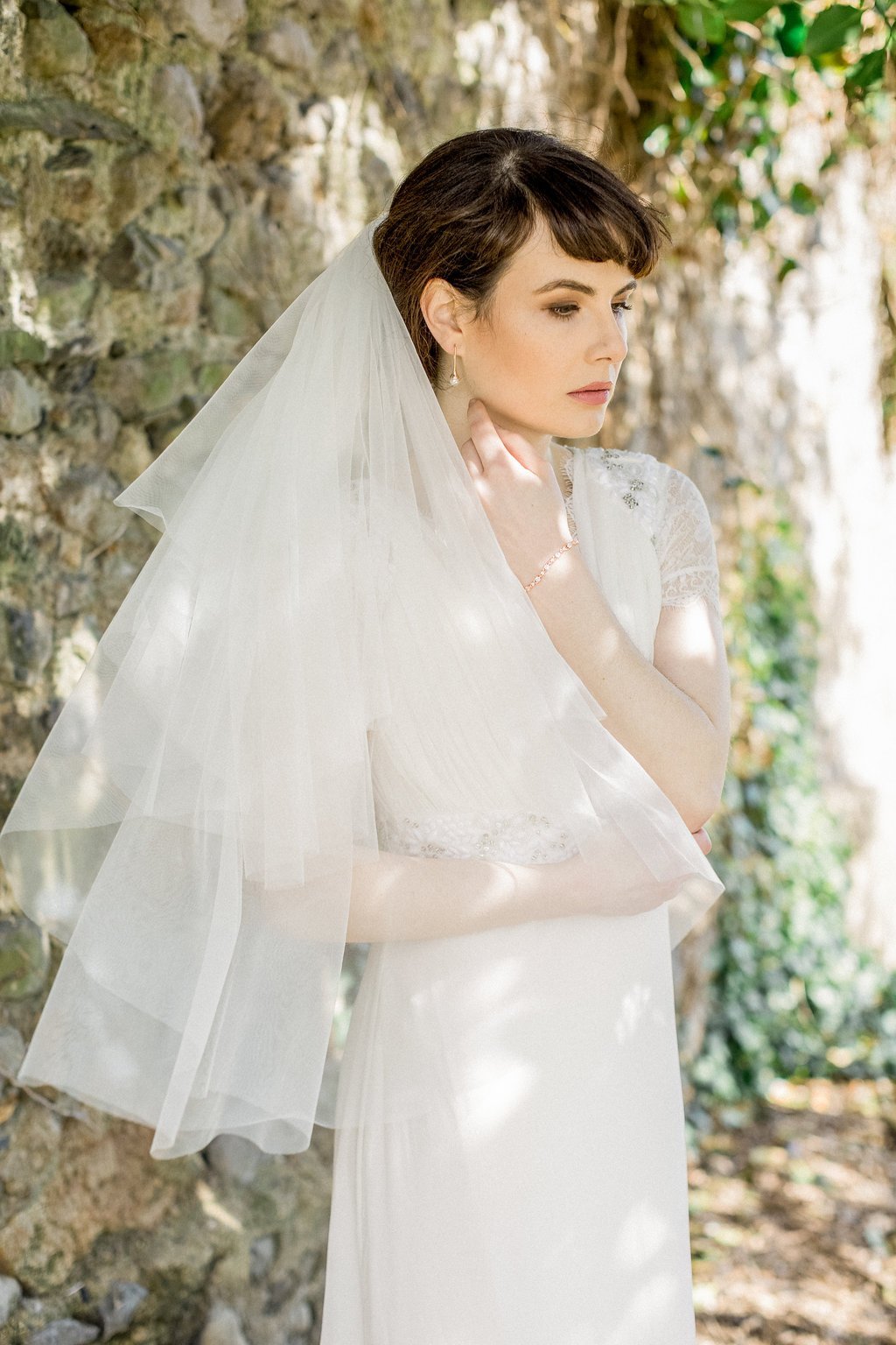 Jules Bridal - Camden, Double, Elbow length Tulle Veil
