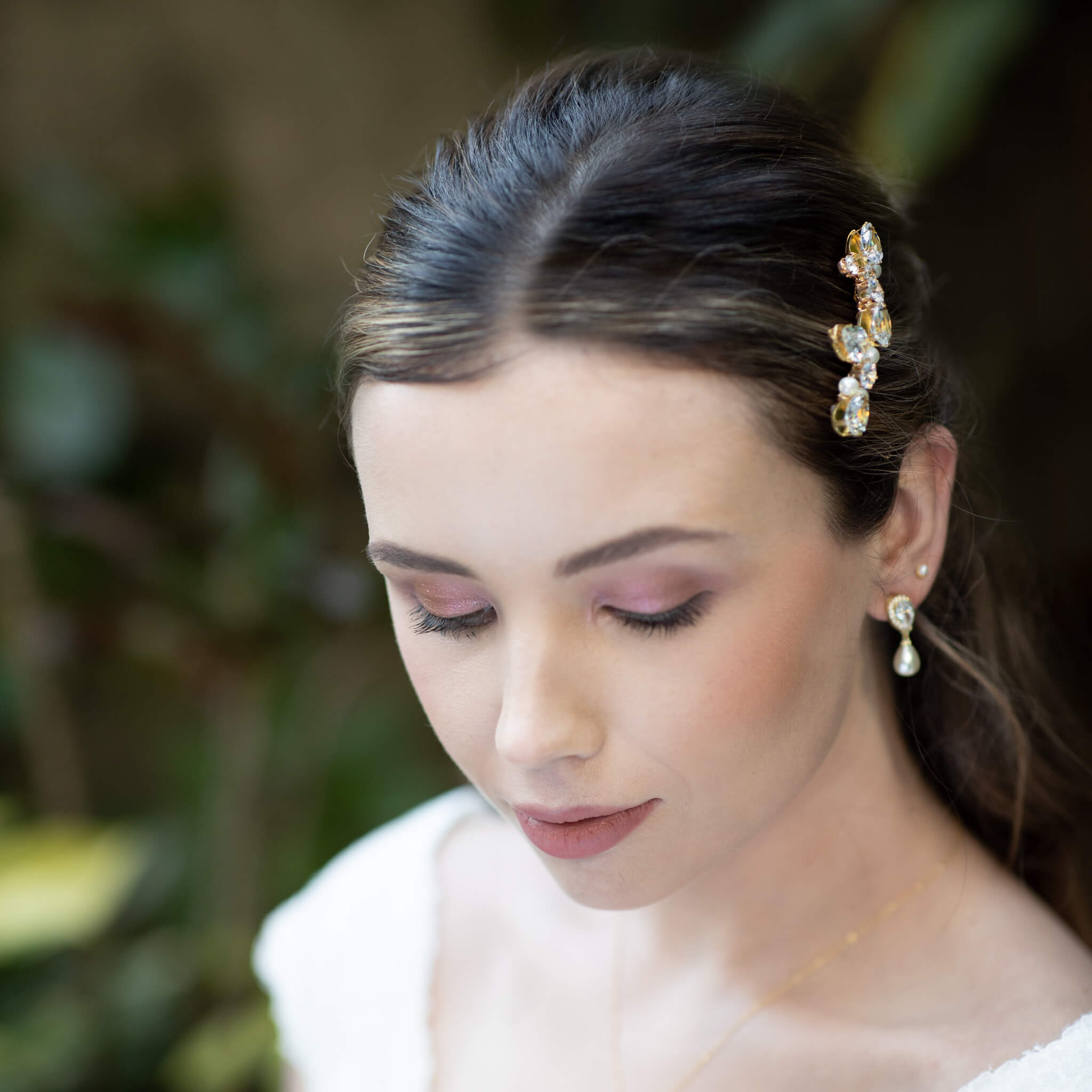 Jules Bridal - Celeste, Crystal Hair Comb with Pearls in Gold