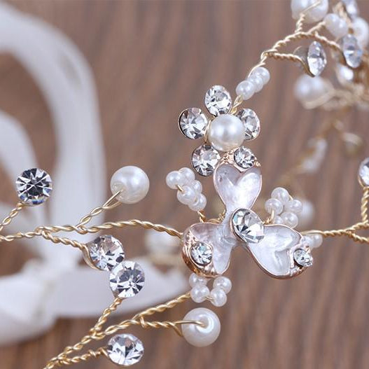 Jules Bridal - Diana, Gold Leaf Crystal Vine