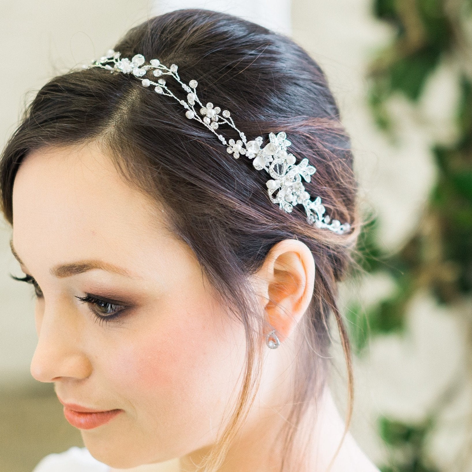 Jules Bridal - Diana, Silver and Crystal Hair Vine