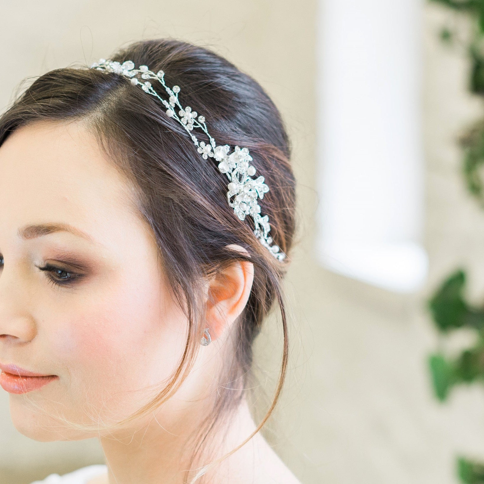 Jules Bridal - Diana, Silver and Crystal Hair Vine