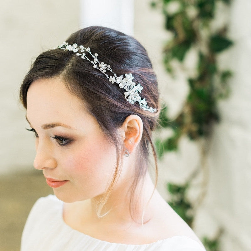 Jules Bridal - Diana, Silver and Crystal Hair Vine