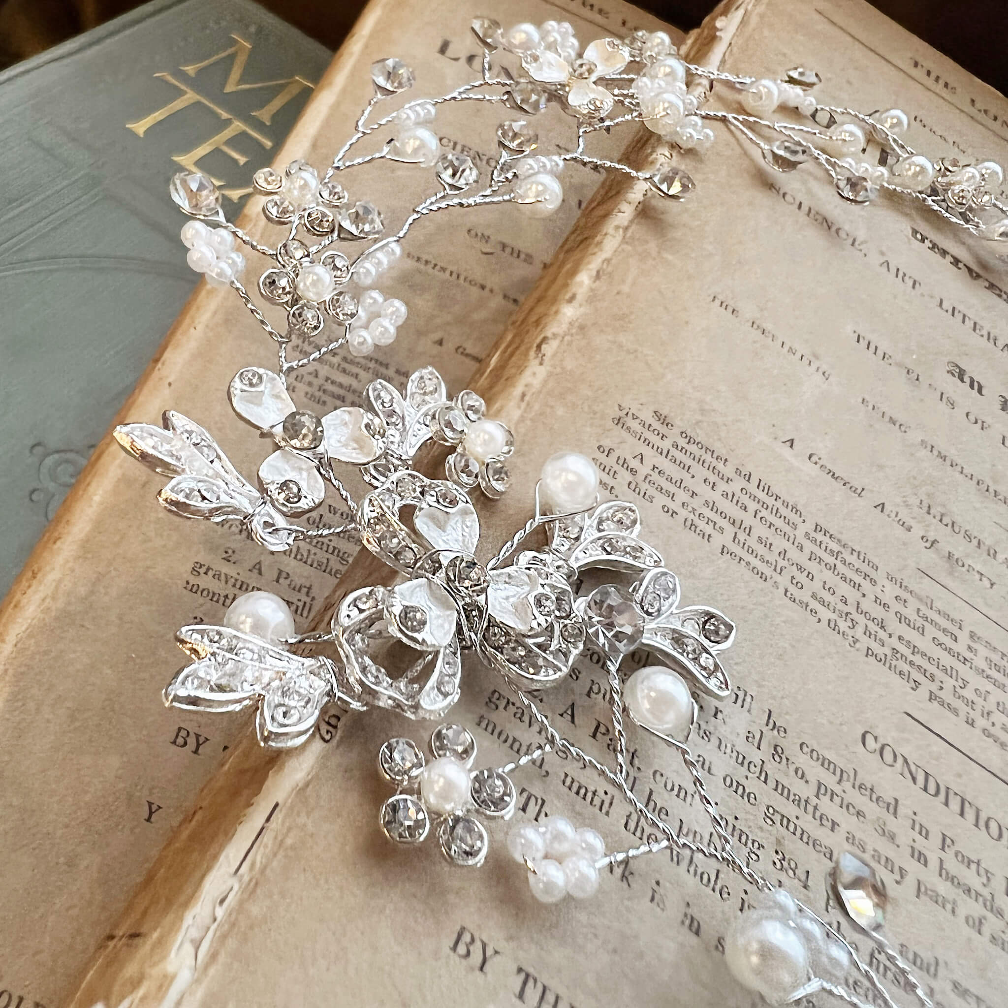 Jules Bridal - Diana, Silver and Crystal Hair Vine
