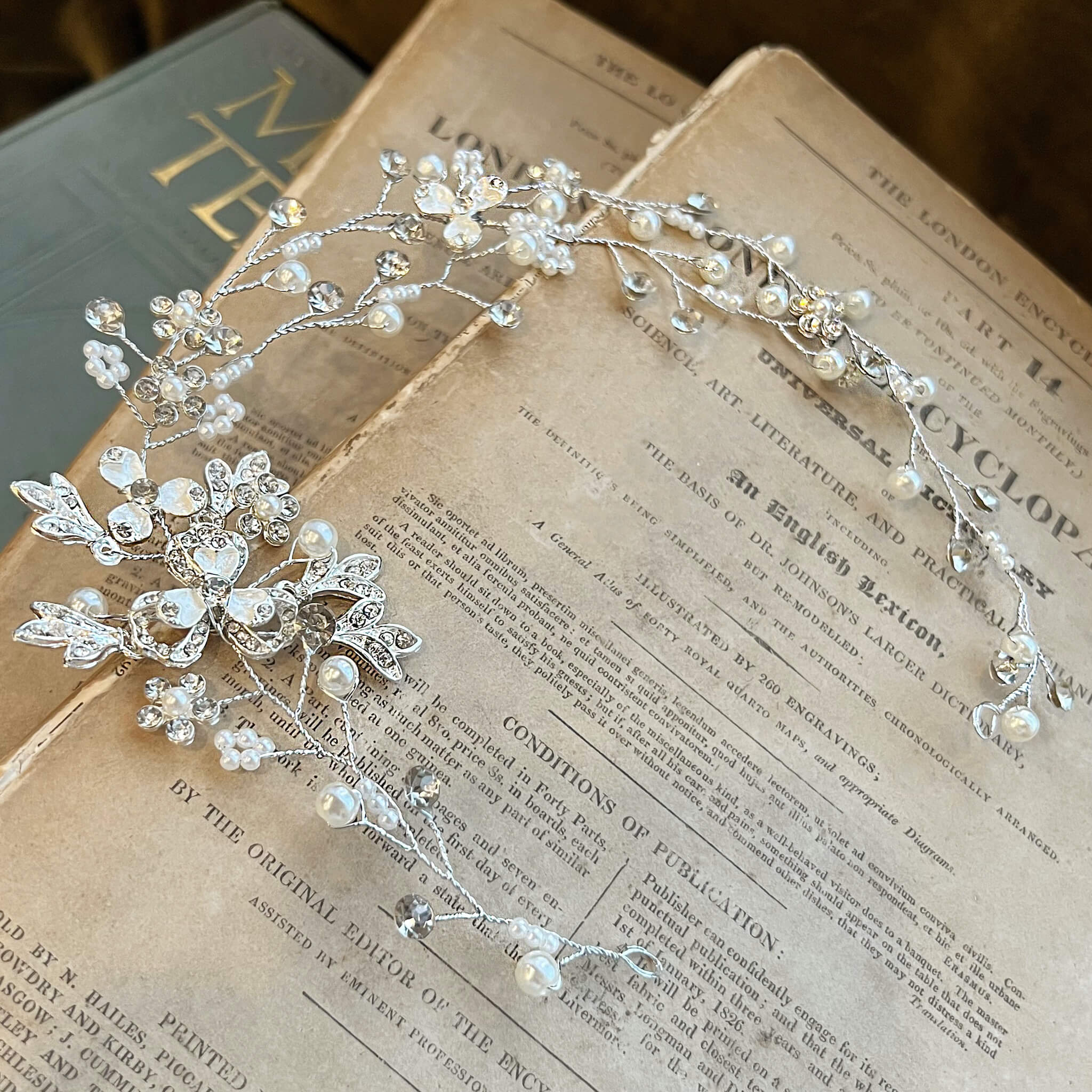 Jules Bridal - Diana, Silver and Crystal Hair Vine
