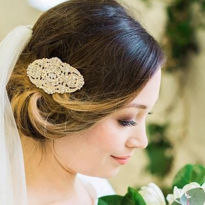 Jules Bridal - Elise, Gold Art Deco Style Comb