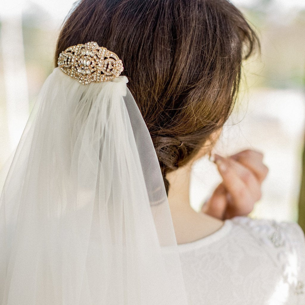 Jules Bridal - Elise, Gold Art Deco Style Comb