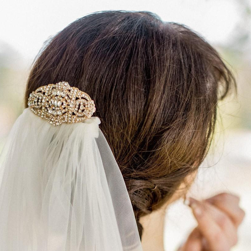 Jules Bridal - Elise, Gold Art Deco Style Comb