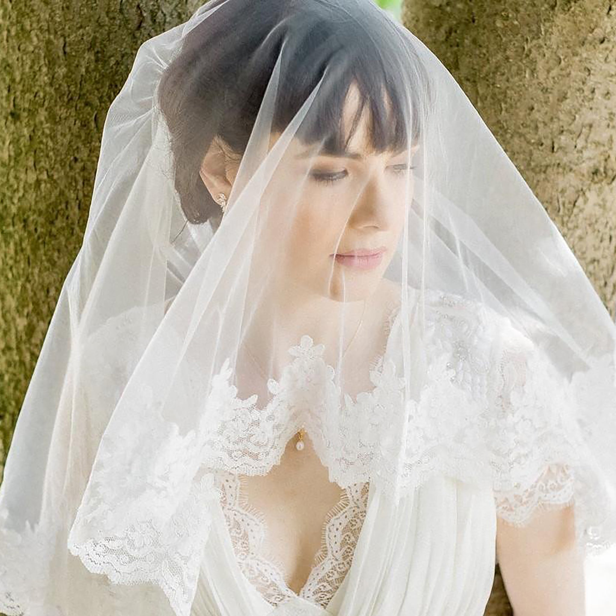Hannah, Lace Edged Double Tulle Veil
