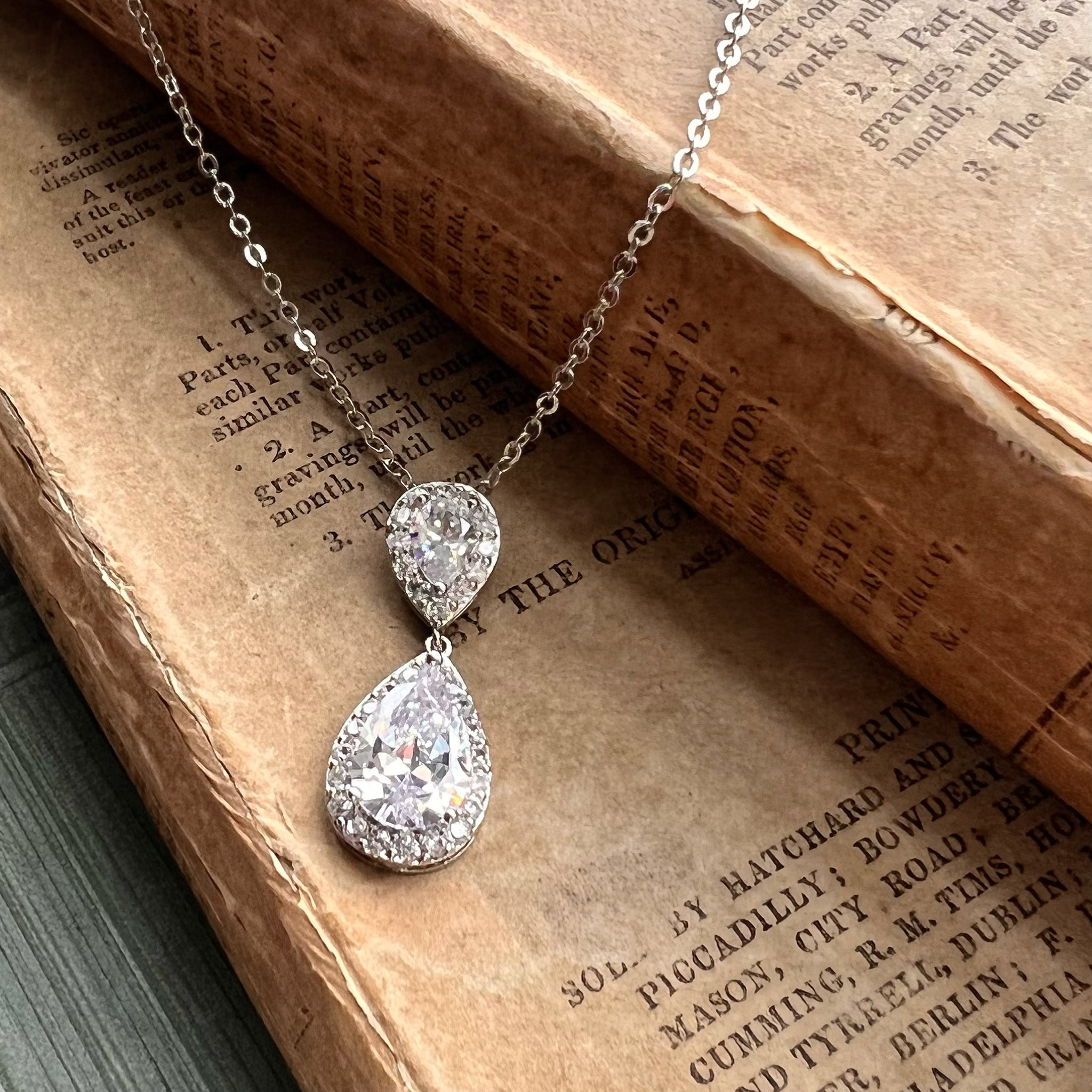 Jules Bridal - Jodie, Teardrop Crystal Pendant