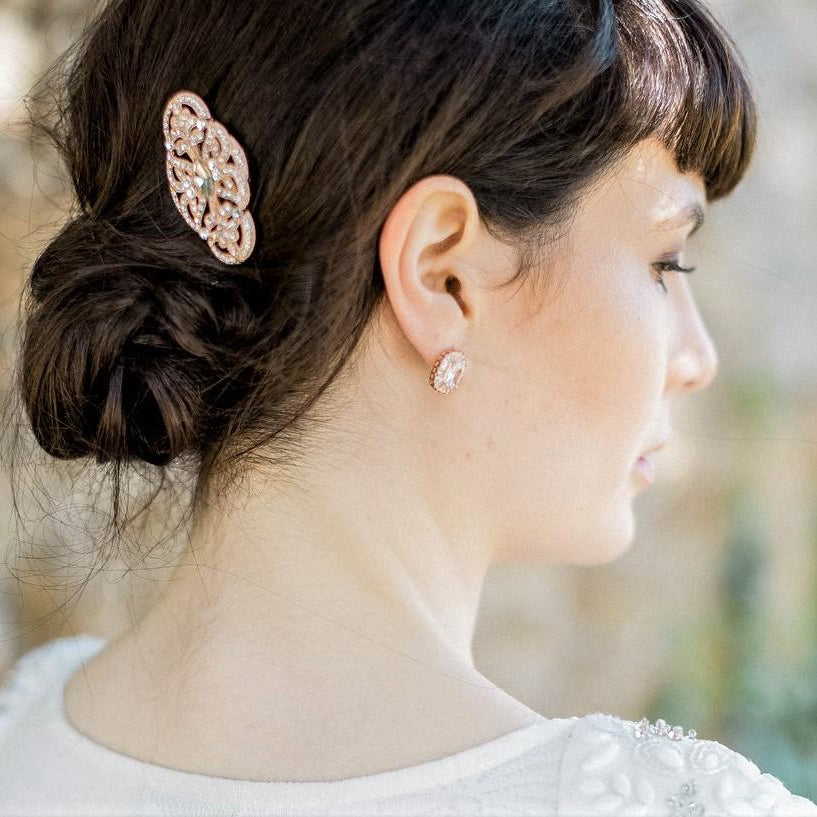 Jules Bridal - Josephine, Rose Gold Stud Earrings