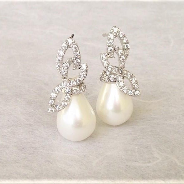 Jules Bridal - Judy, Pearl & Crystal Drop Earrings