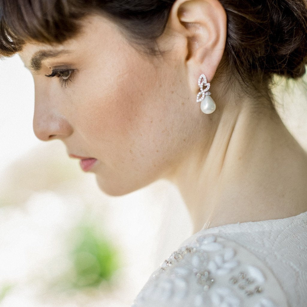 Jules Bridal - Judy, Pearl & Crystal Drop Earrings