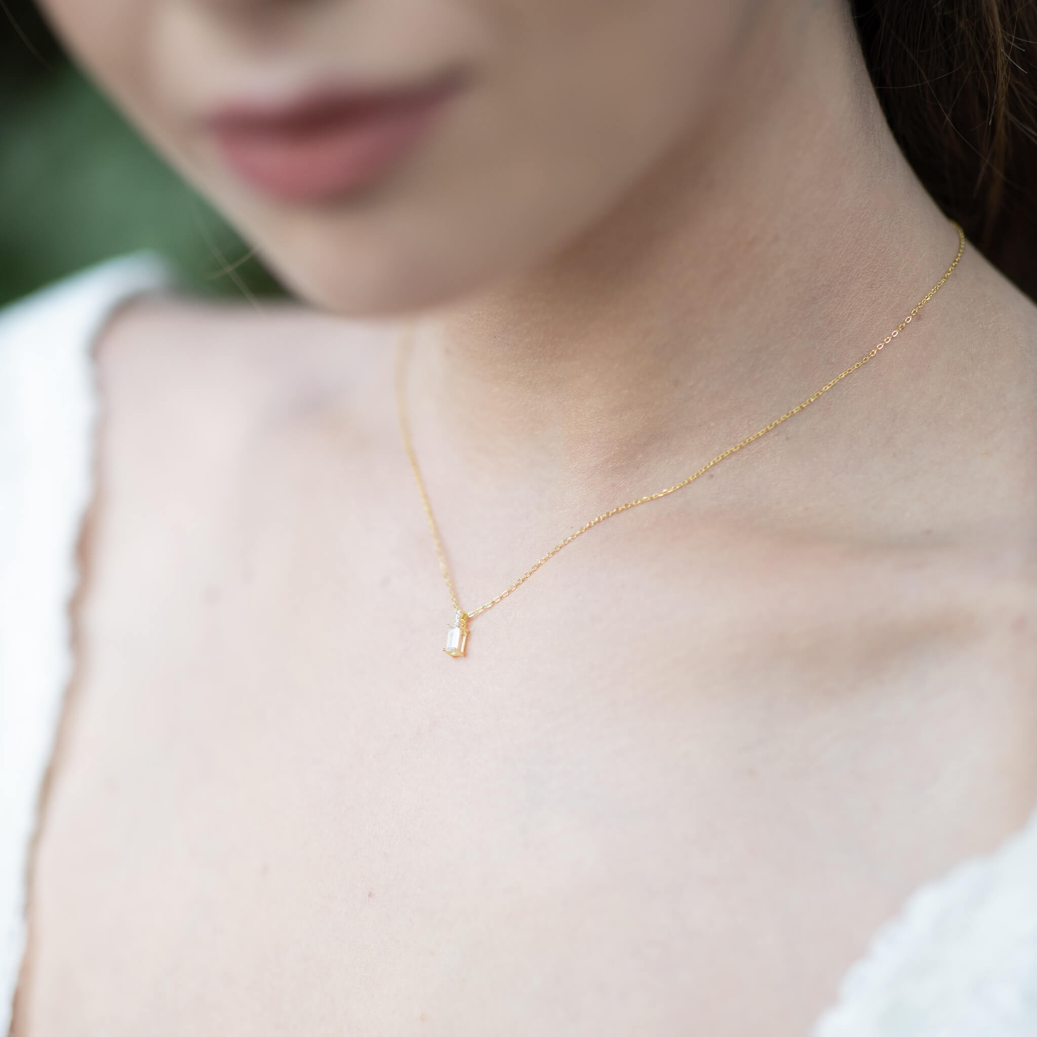 Jules Bridal - Kiara, 14k Gold Plated Crystal Necklace