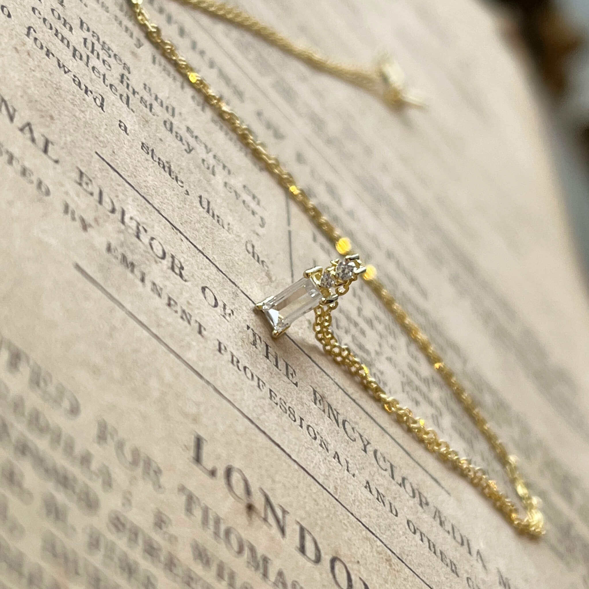 Jules Bridal - Kiara, 14k Gold Plated Crystal Necklace
