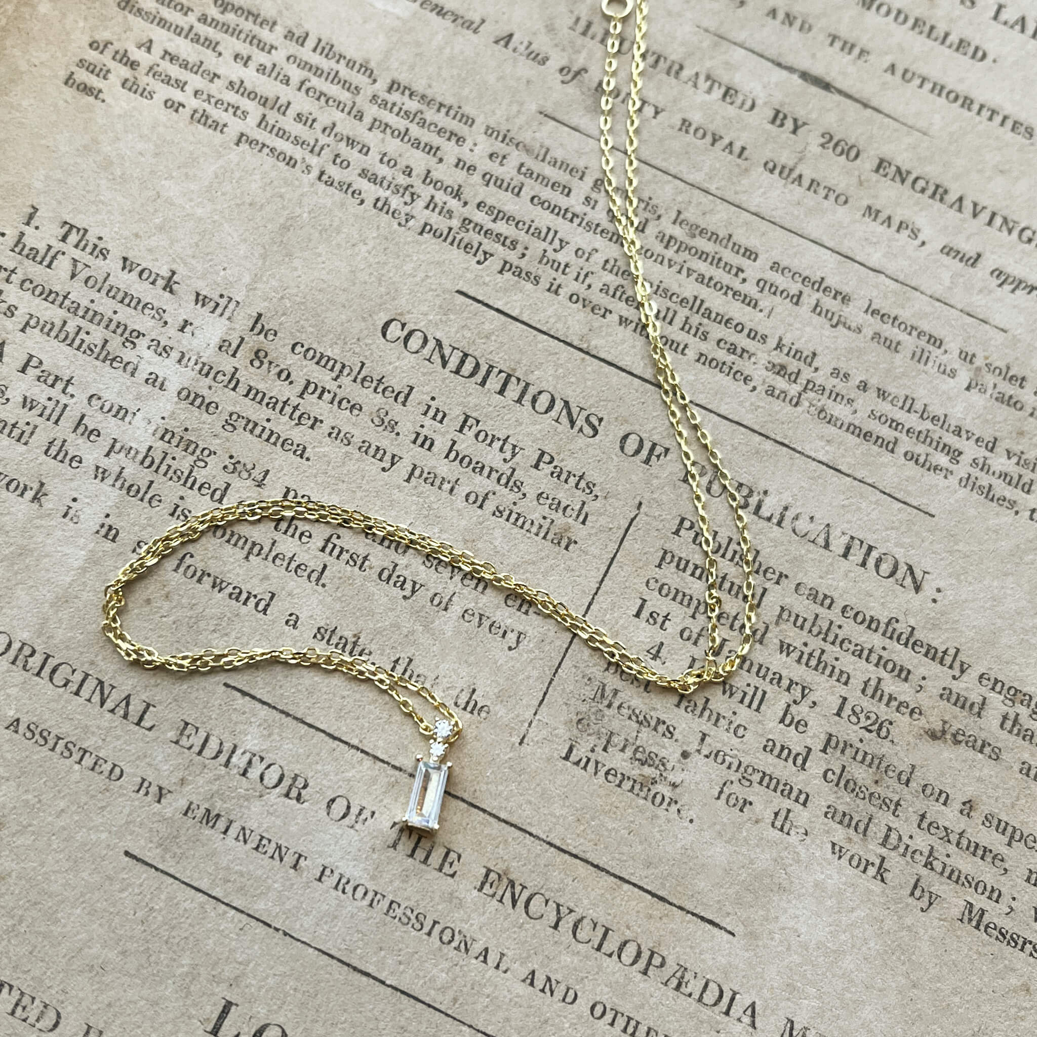 Jules Bridal - Kiara, 14k Gold Plated Crystal Necklace