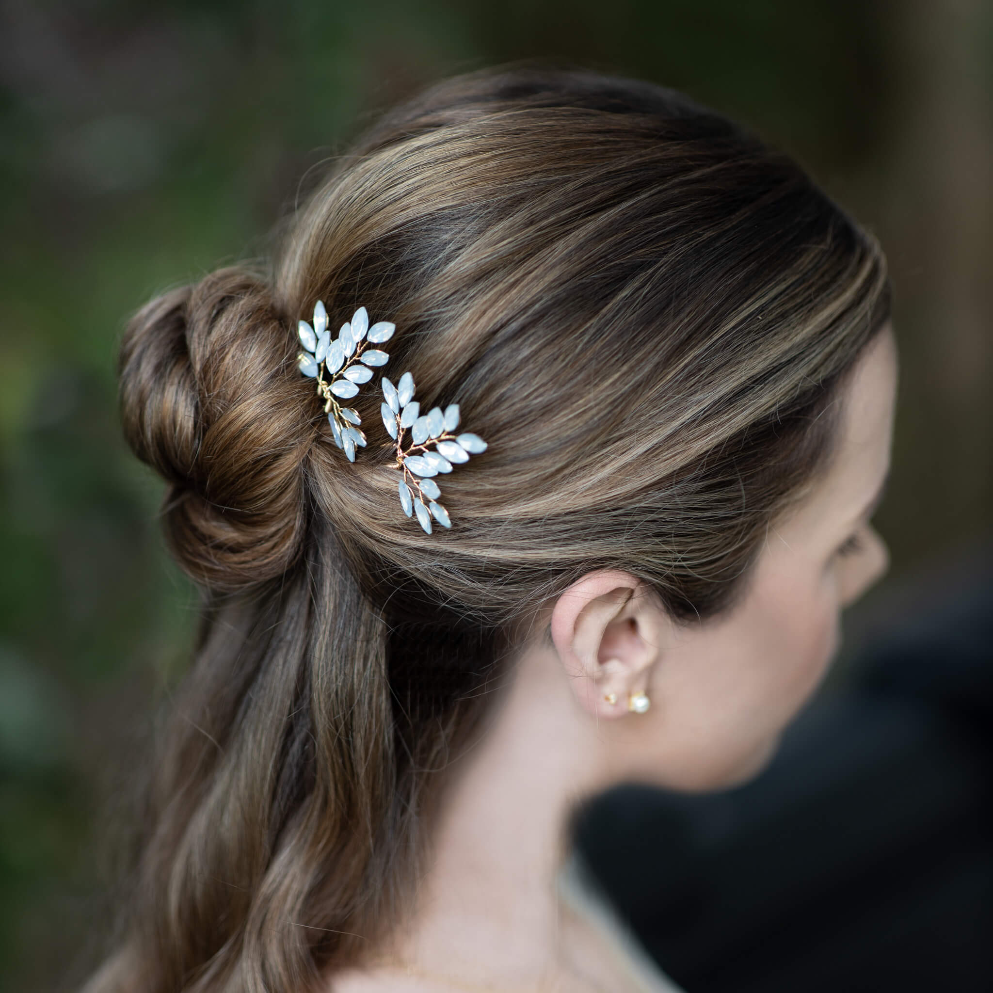 Jules Bridal - Leslee, Opal Hair Pin Set in Gold