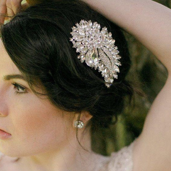 Jules Bridal - Lily, Dramatic Embellished Wedding Comb