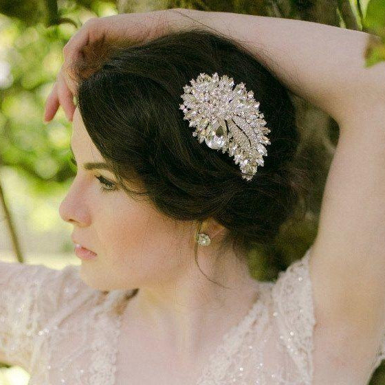 Jules Bridal - Lily, Dramatic Embellished Wedding Comb